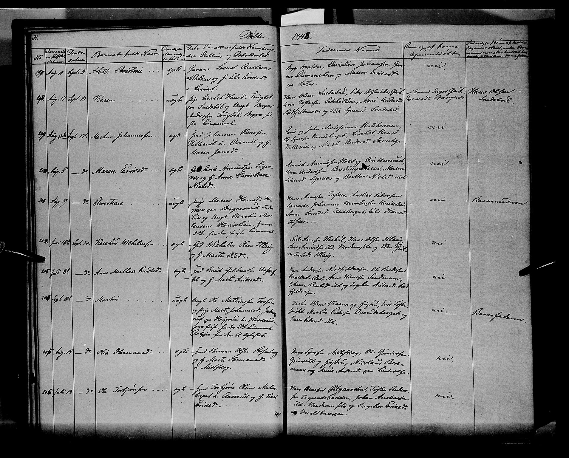 Vinger prestekontor, AV/SAH-PREST-024/H/Ha/Haa/L0009: Ministerialbok nr. 9, 1847-1855, s. 31