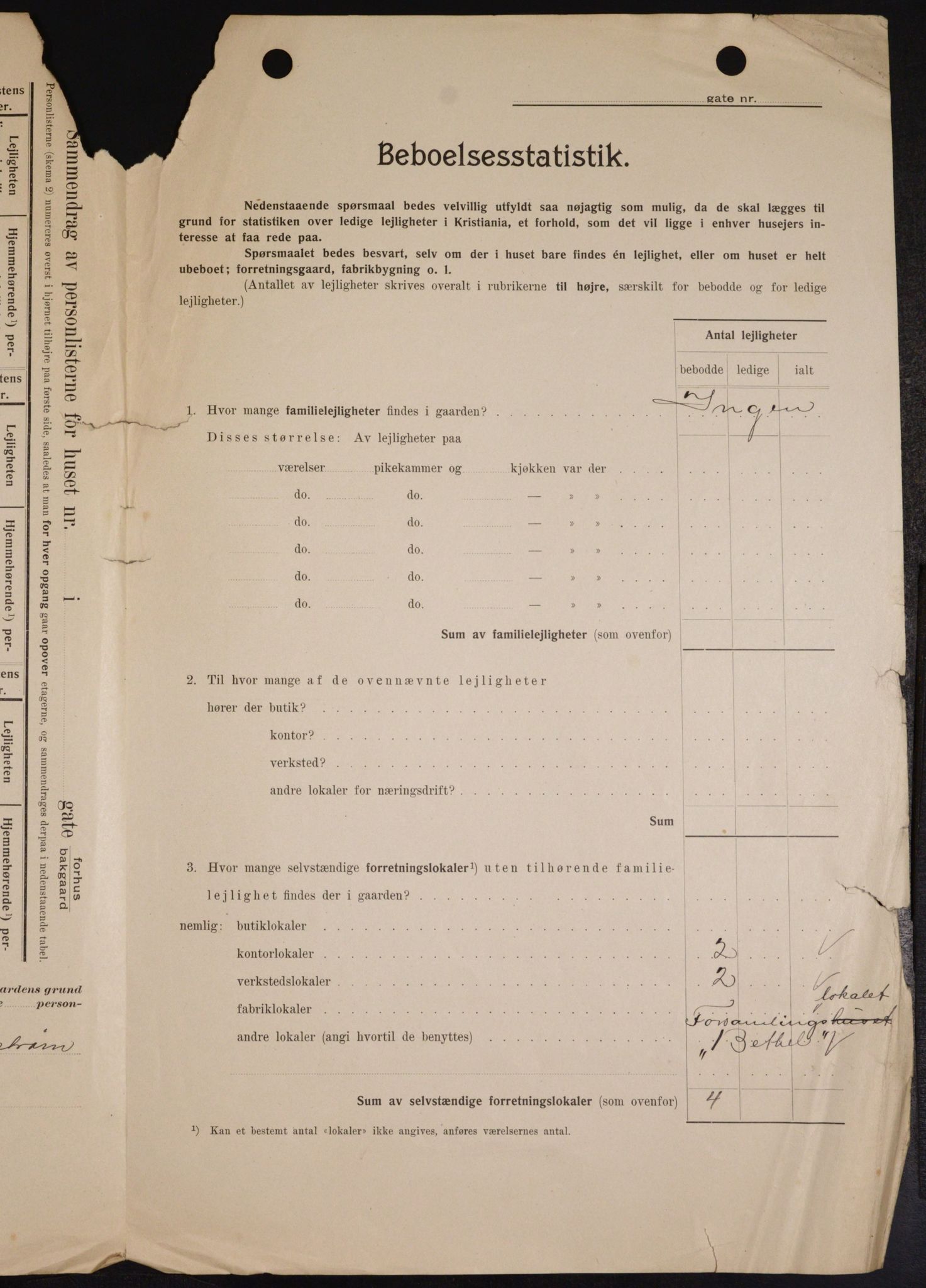 OBA, Kommunal folketelling 1.2.1909 for Kristiania kjøpstad, 1909, s. 786