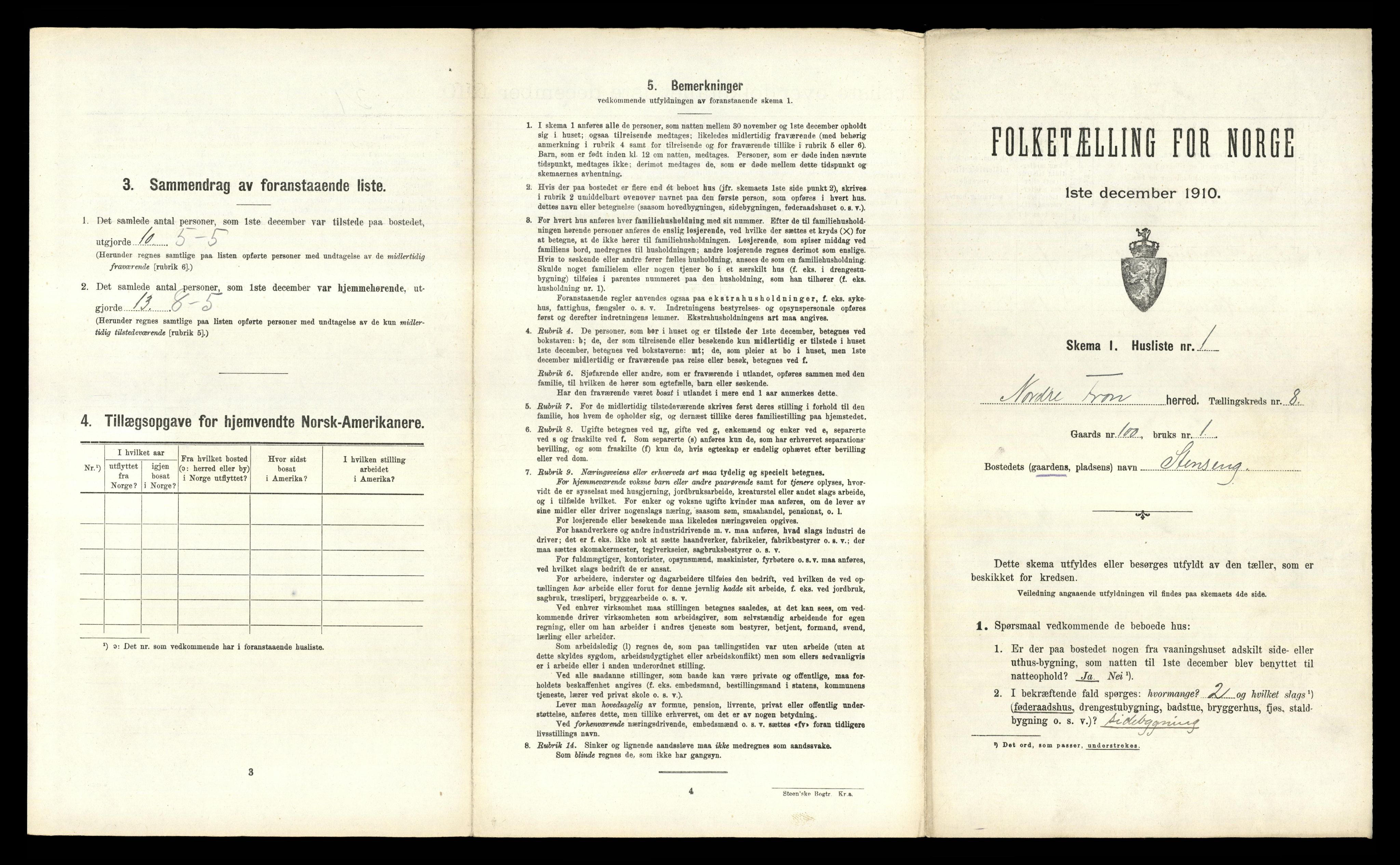RA, Folketelling 1910 for 0518 Nord-Fron herred, 1910, s. 954