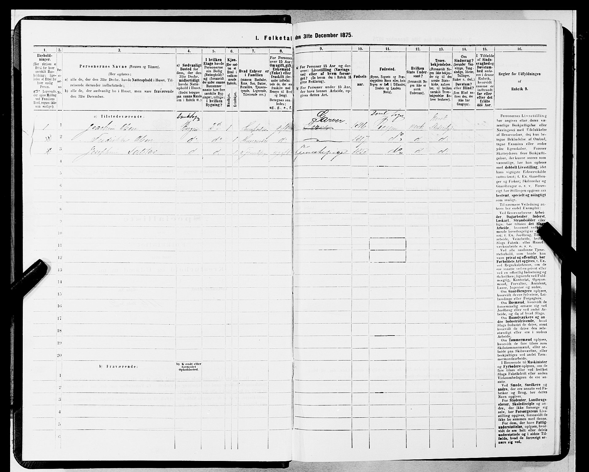 SAB, Folketelling 1875 for 1301 Bergen kjøpstad, 1875, s. 2268