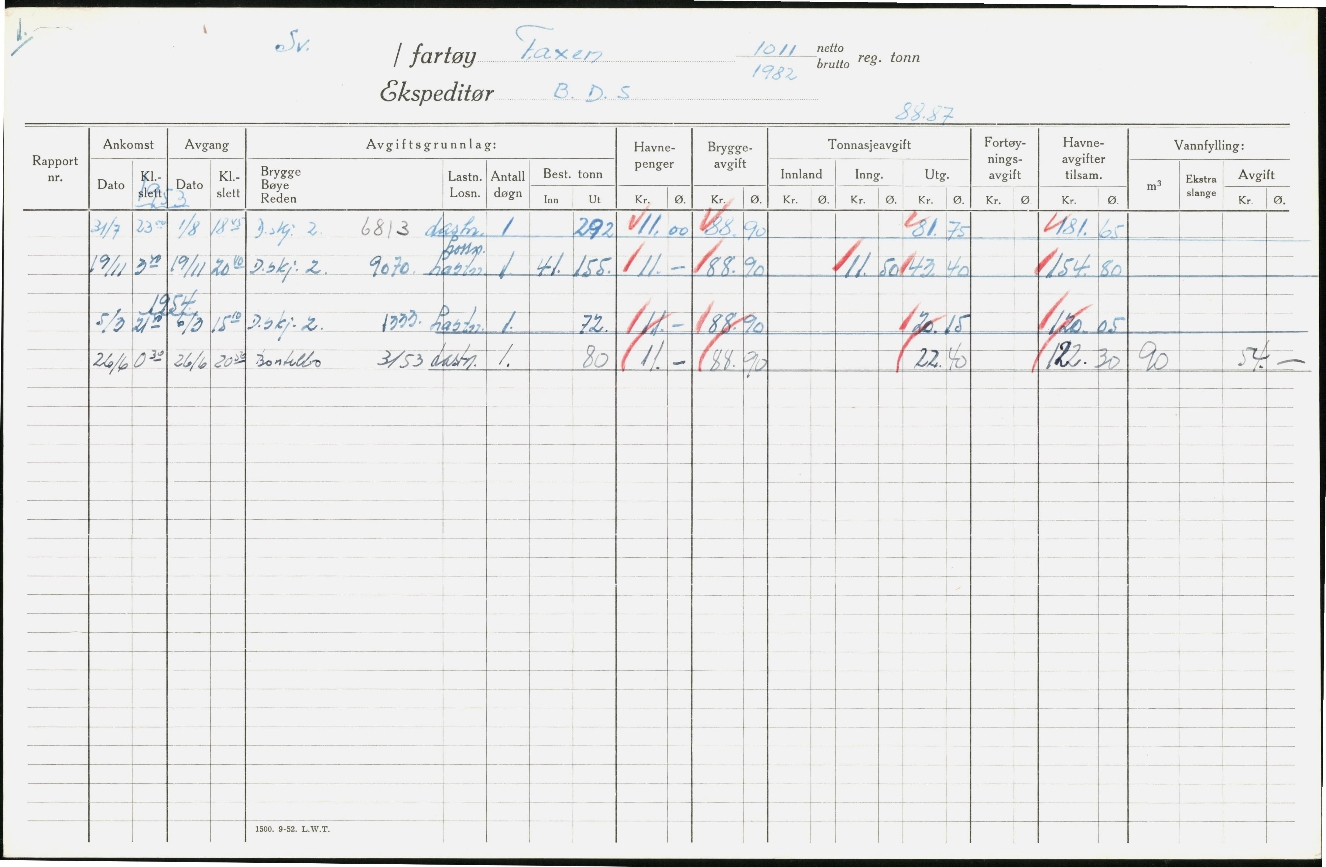 Bergen kommune. Havnekontor/havnefogd, BBA/A-0742/H/Ha/Hac/L0016: Skipsregister Faxen-Fjellgard, 1941-1975