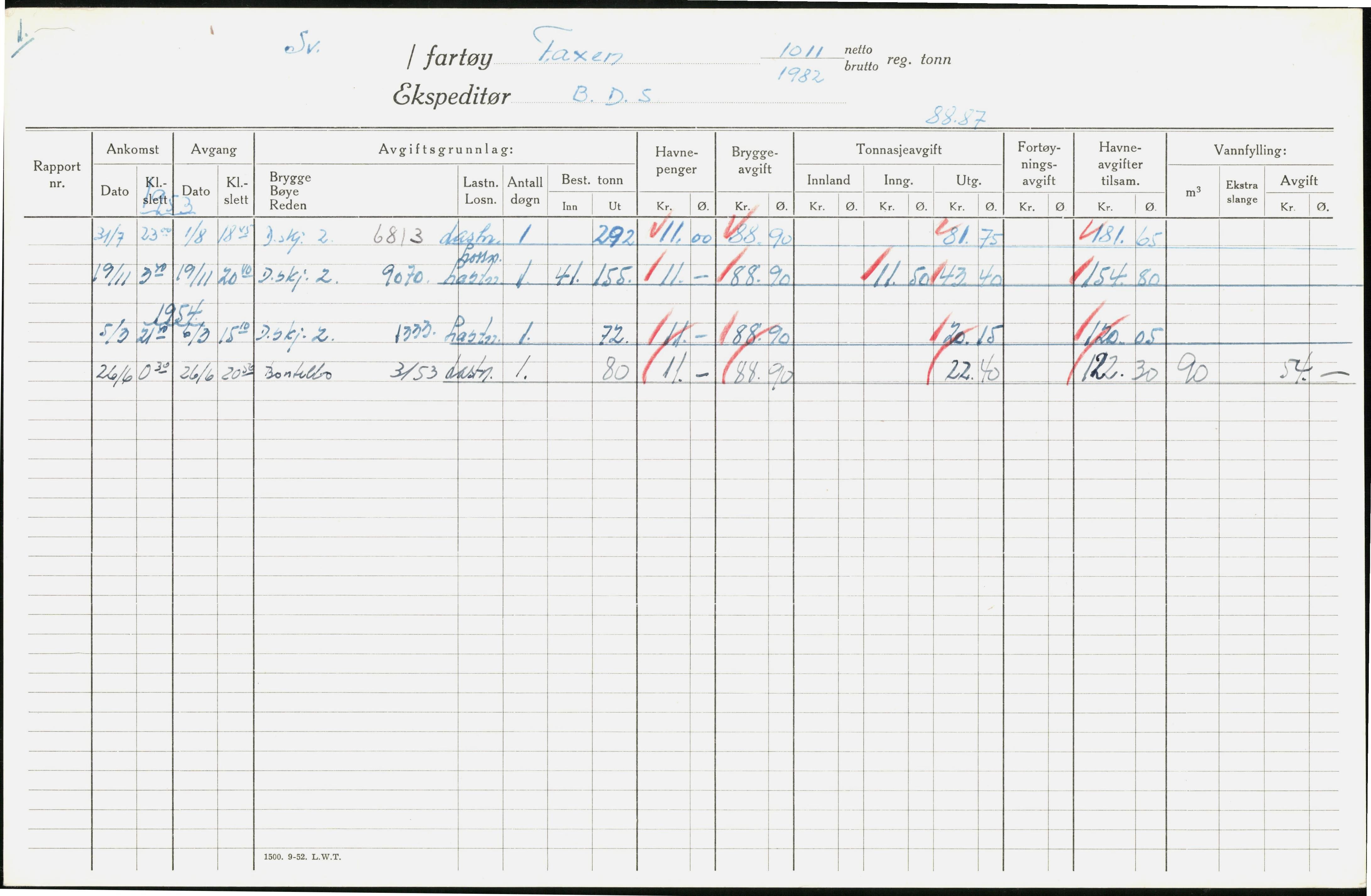 Bergen kommune. Havnekontor/havnefogd, BBA/A-0742/H/Ha/Hac/L0016: Skipsregister Faxen-Fjellgard, 1941-1975