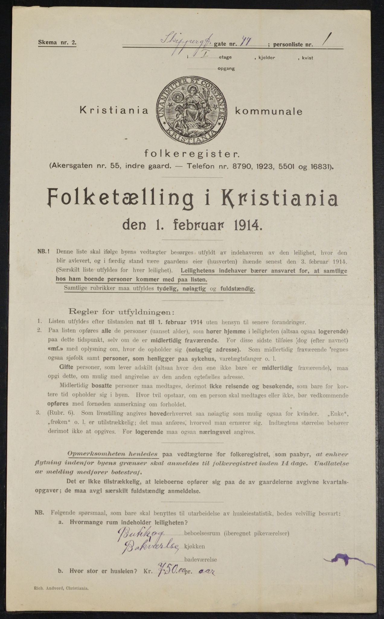 OBA, Kommunal folketelling 1.2.1914 for Kristiania, 1914, s. 95650
