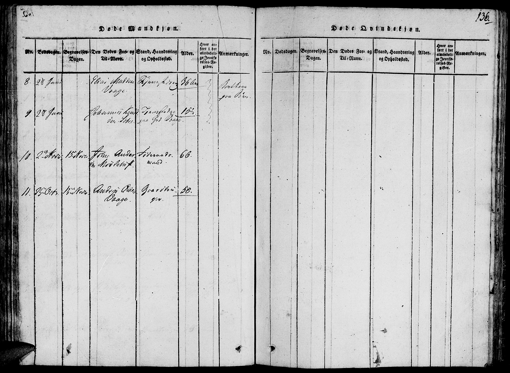 Ministerialprotokoller, klokkerbøker og fødselsregistre - Møre og Romsdal, AV/SAT-A-1454/503/L0033: Ministerialbok nr. 503A01, 1816-1841, s. 136