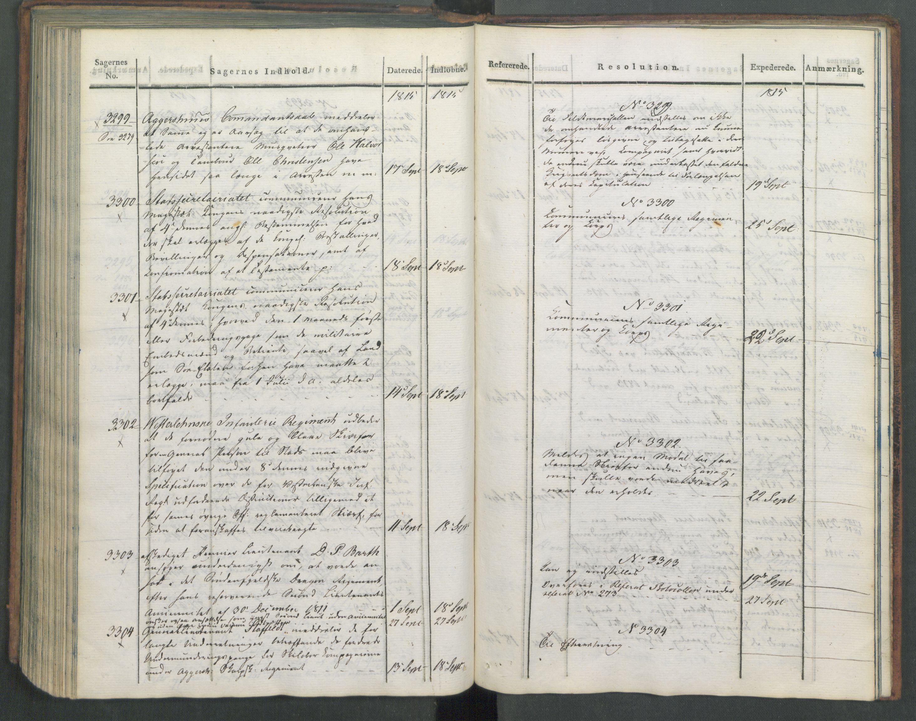 Armédepartementet, RA/RAFA-3493/C/Ca/L0005: 6. Departements Journal, 1815