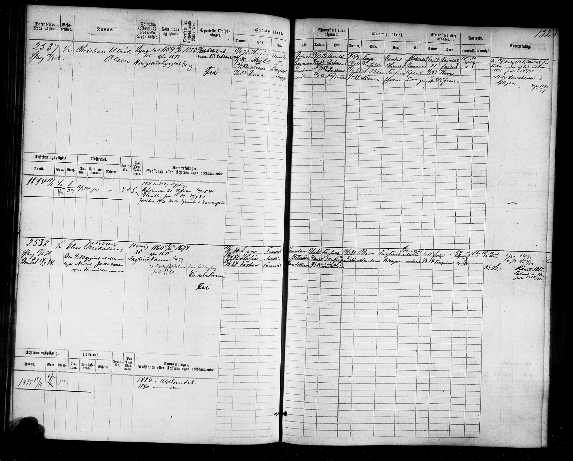 Farsund mønstringskrets, AV/SAK-2031-0017/F/Fb/L0004: Hovedrulle nr 2275-3040, M-7, 1875-1915, s. 134