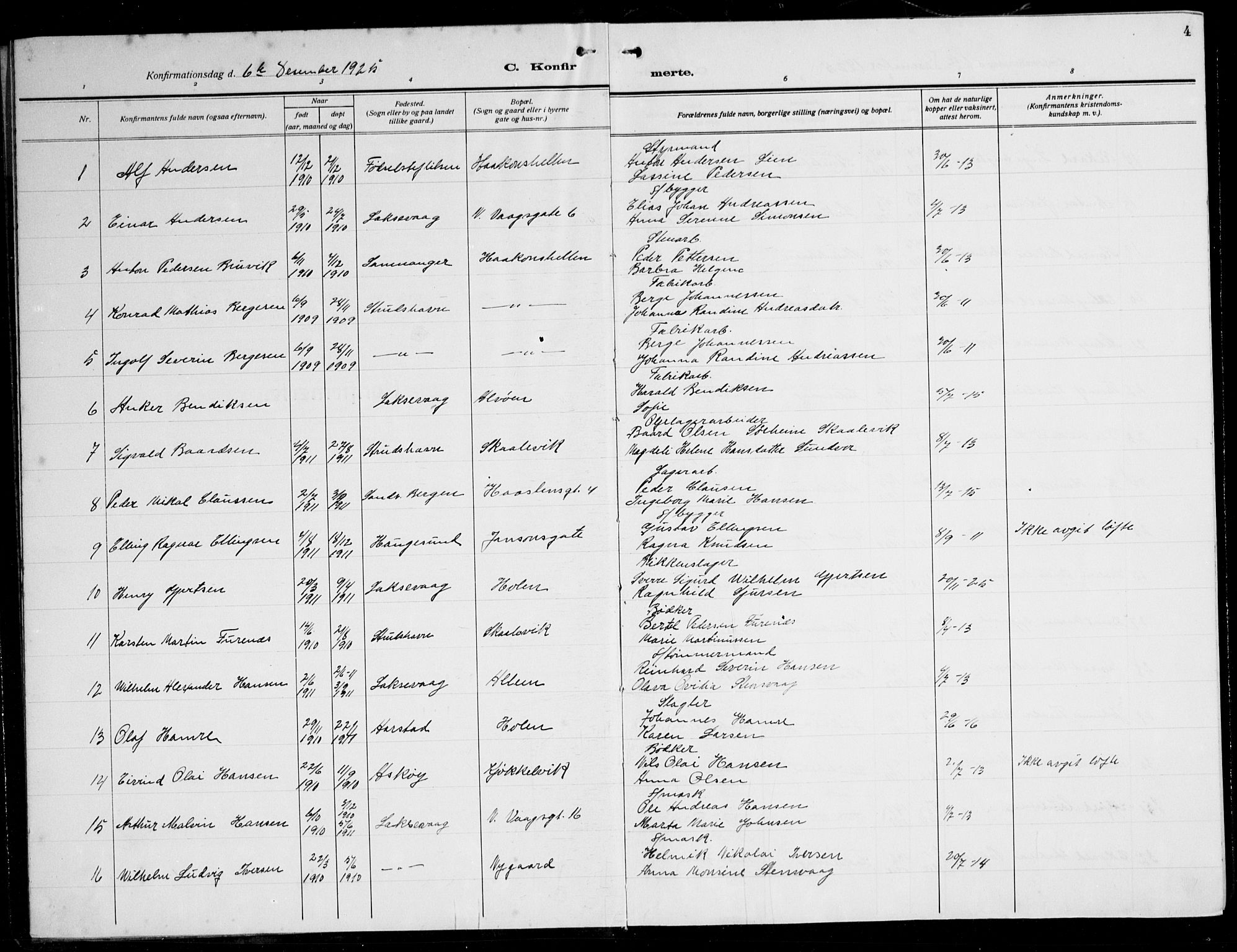 Laksevåg Sokneprestembete, AV/SAB-A-76501/H/Ha/Hab/Haba: Klokkerbok nr. A 10, 1925-1942, s. 4
