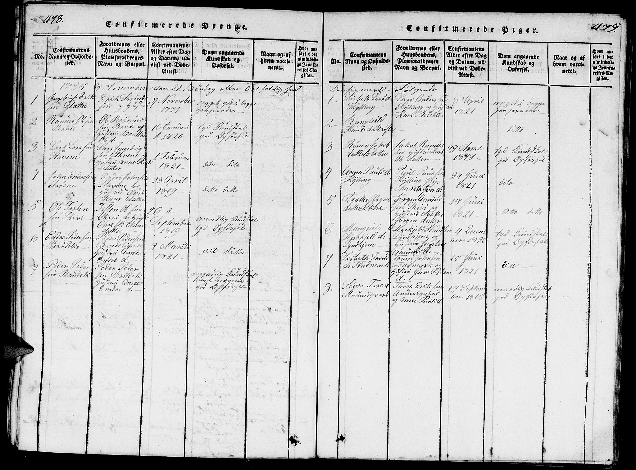 Ministerialprotokoller, klokkerbøker og fødselsregistre - Møre og Romsdal, AV/SAT-A-1454/546/L0595: Klokkerbok nr. 546C01, 1818-1836, s. 478-479