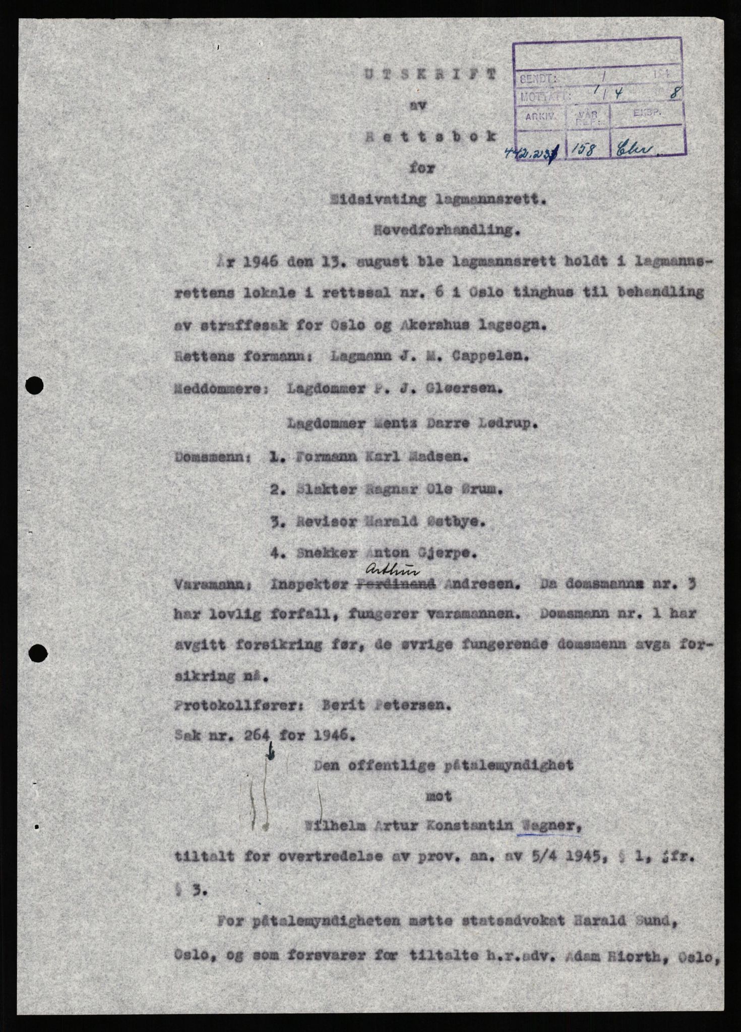 Forsvaret, Forsvarets overkommando II, AV/RA-RAFA-3915/D/Db/L0034: CI Questionaires. Tyske okkupasjonsstyrker i Norge. Tyskere., 1945-1946, s. 400