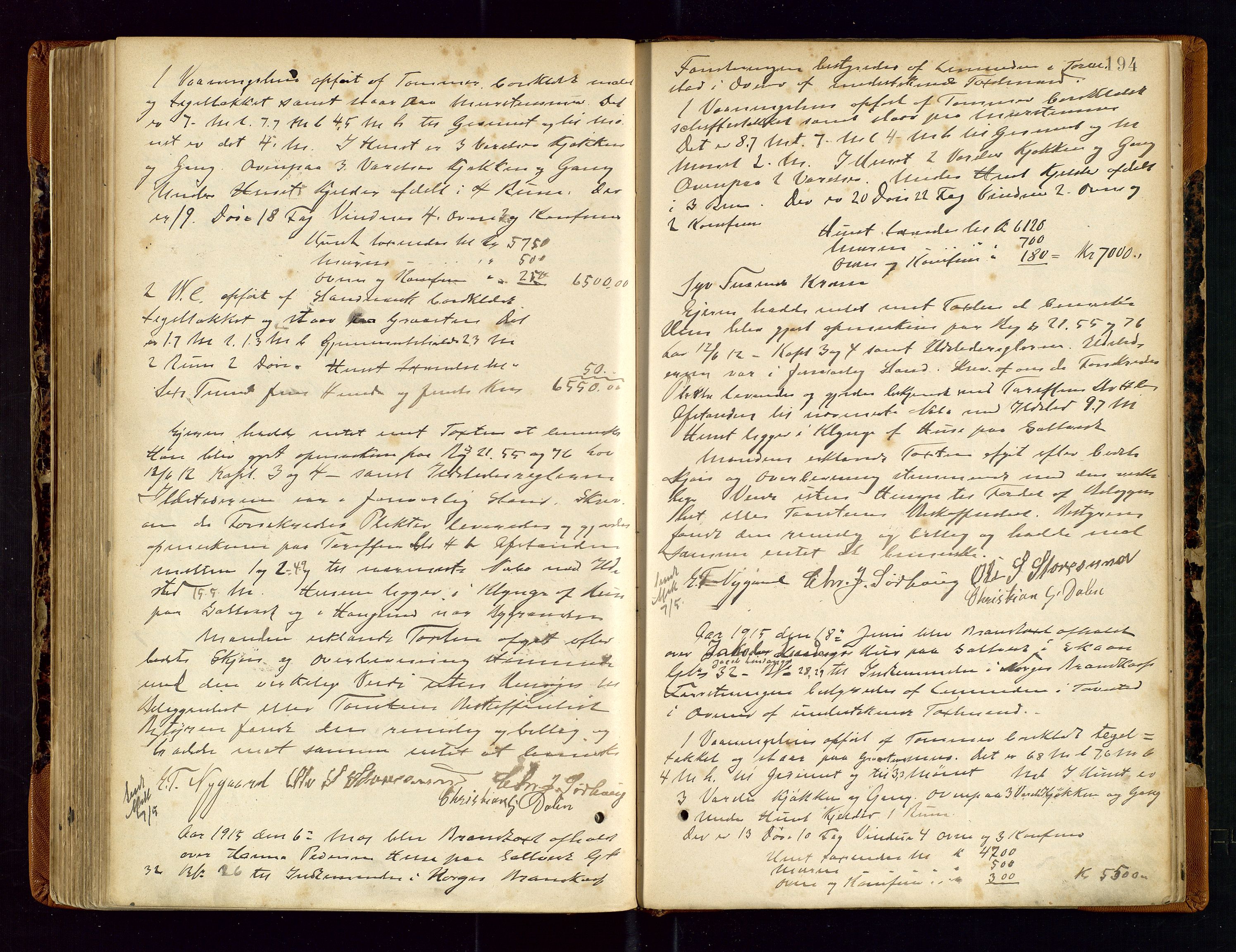 Torvestad lensmannskontor, AV/SAST-A-100307/1/Goa/L0002: "Brandtaxationsprotokol for Torvestad Thinglag", 1883-1917, s. 193b-194a