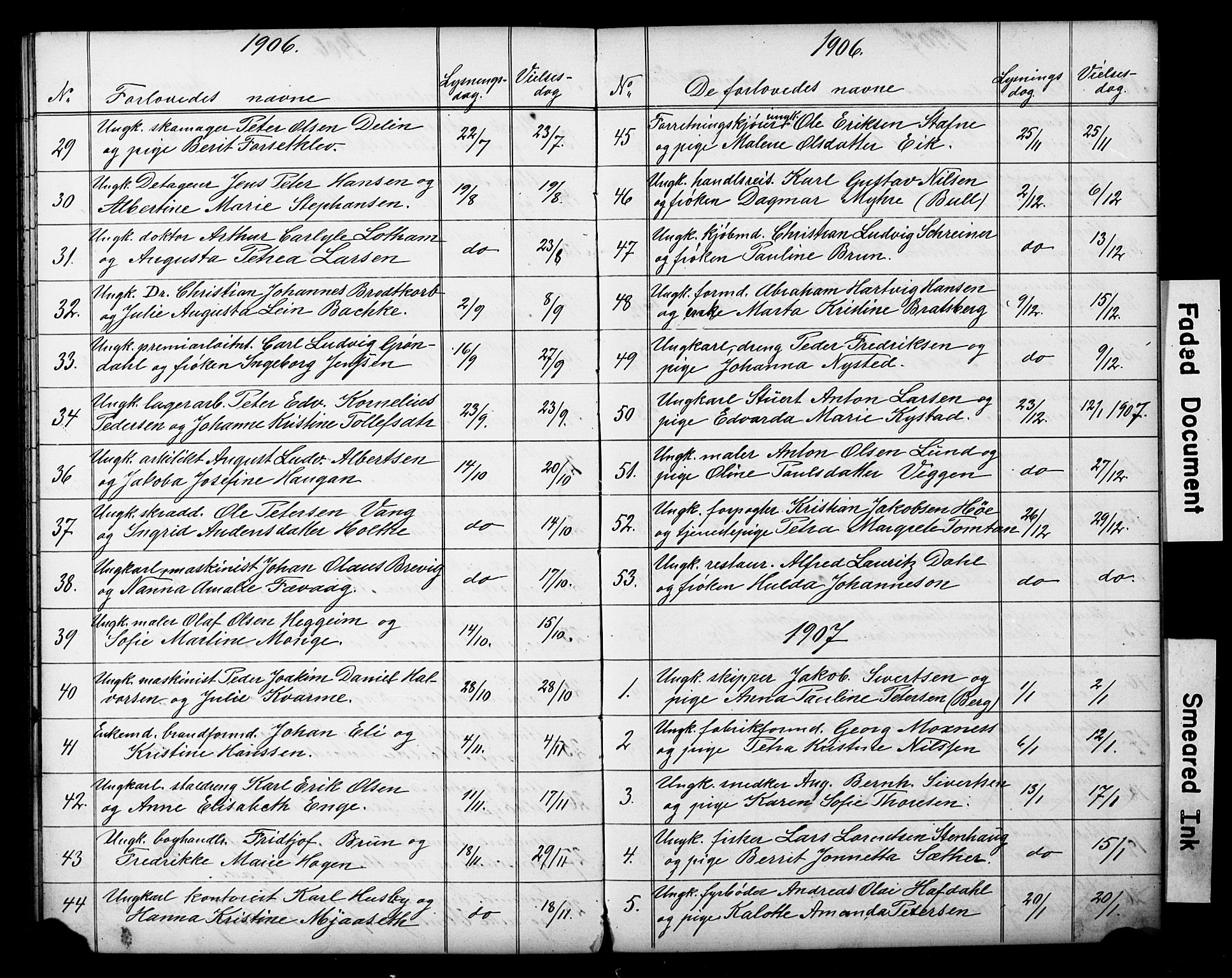 Ministerialprotokoller, klokkerbøker og fødselsregistre - Sør-Trøndelag, AV/SAT-A-1456/601/L0059: Lysningsprotokoll nr. 601A27, 1870-1911