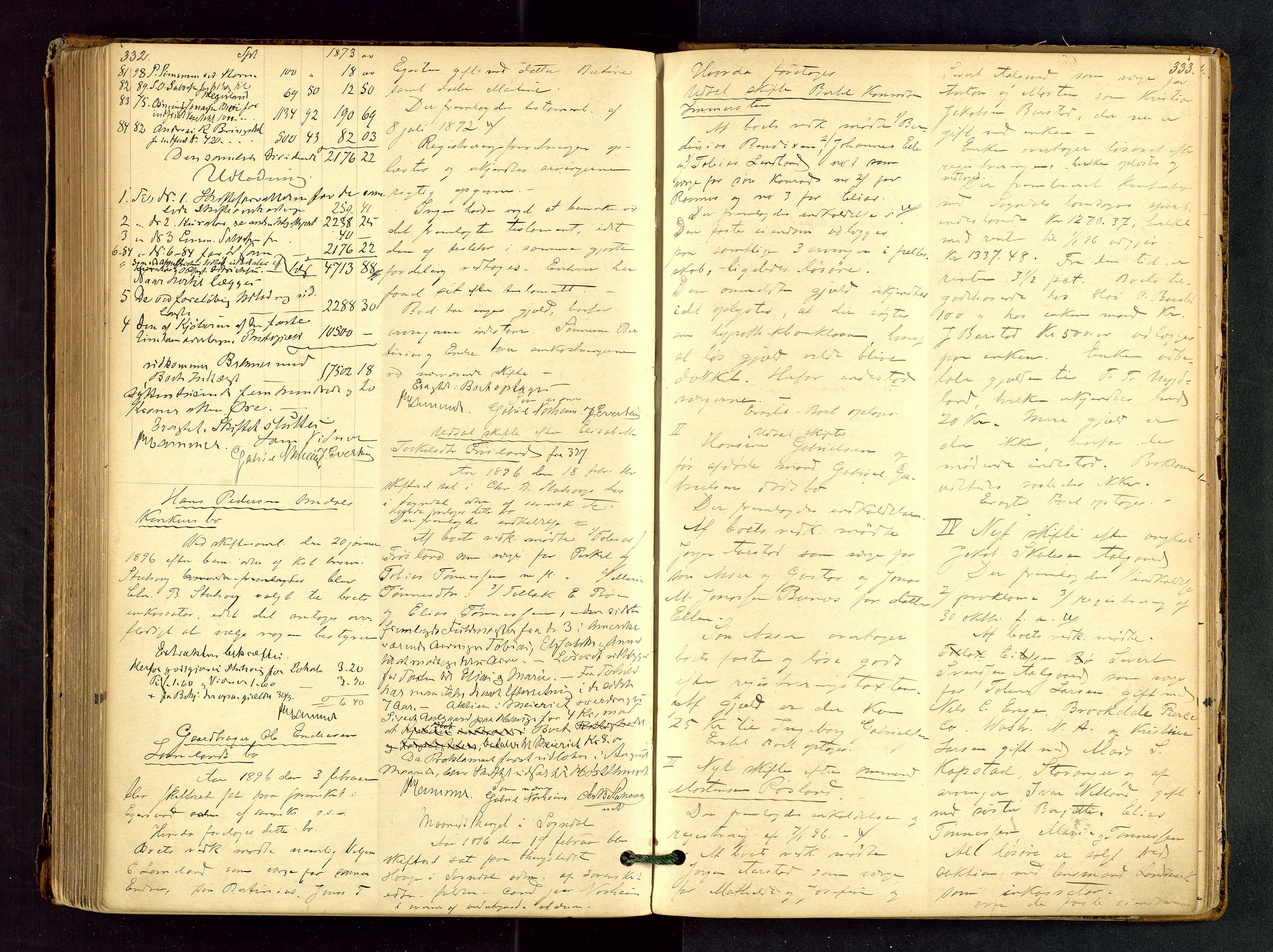 Dalane sorenskriveri, AV/SAST-A-100309/001/5/500/500BB/L0002: SKIFTEPROTOKOLL, 1881-1904, s. 332-333