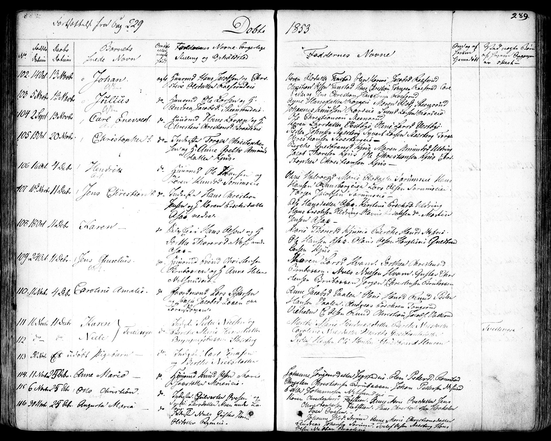 Skedsmo prestekontor Kirkebøker, AV/SAO-A-10033a/F/Fa/L0009: Ministerialbok nr. I 9, 1830-1853, s. 289