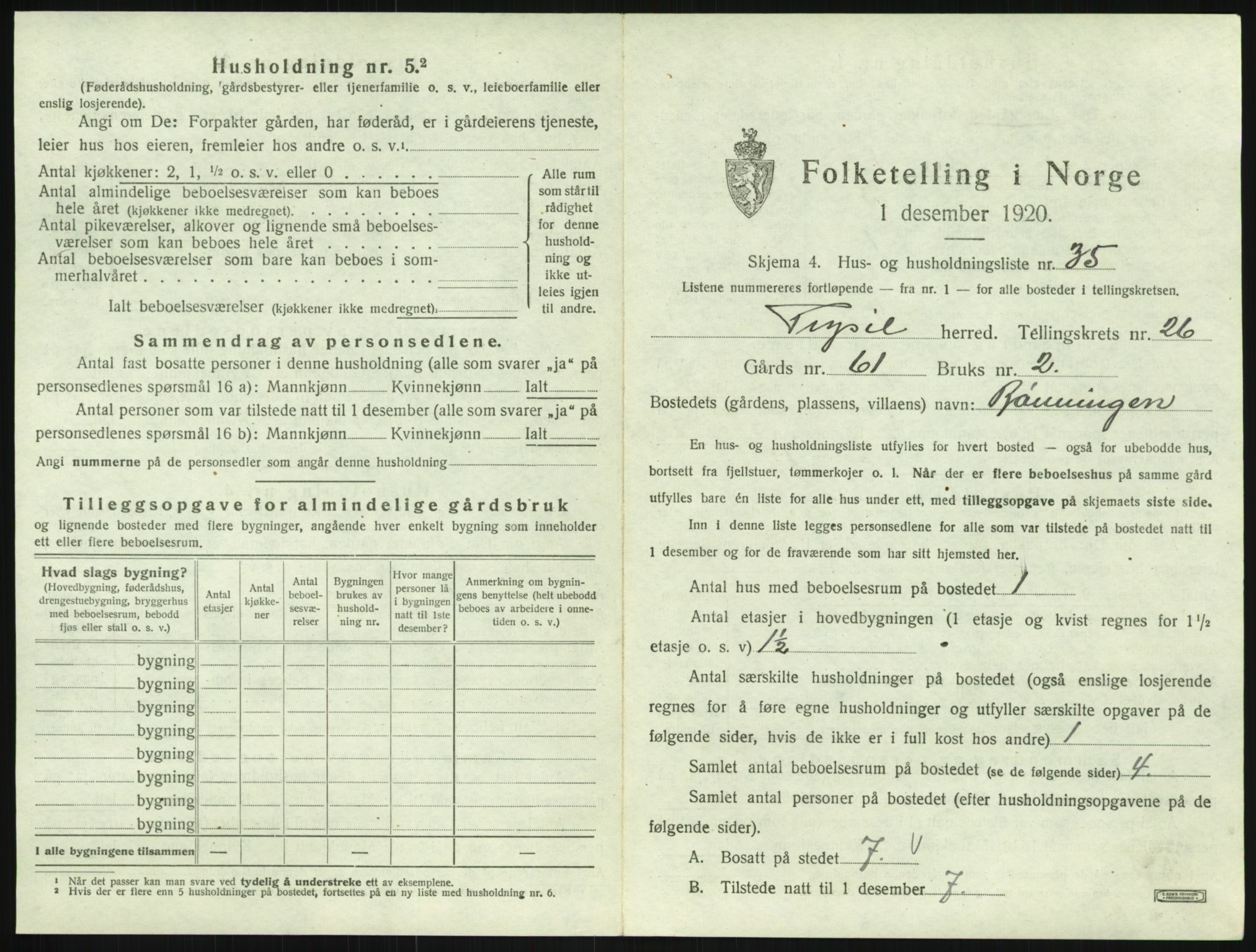 SAH, Folketelling 1920 for 0428 Trysil herred, 1920, s. 2523