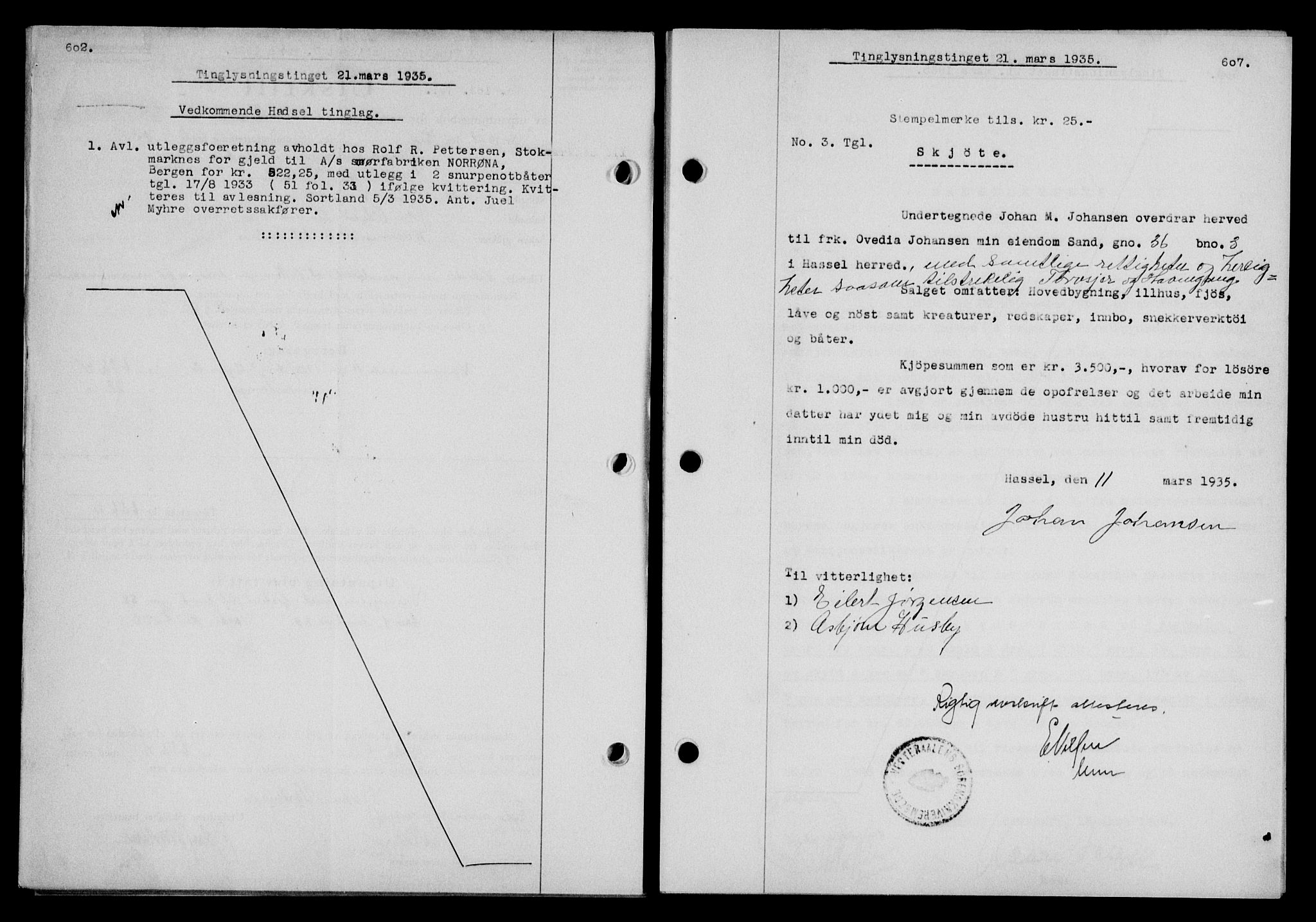 Vesterålen sorenskriveri, SAT/A-4180/1/2/2Ca/L0061: Pantebok nr. 54, 1934-1935, Tingl.dato: 21.03.1935