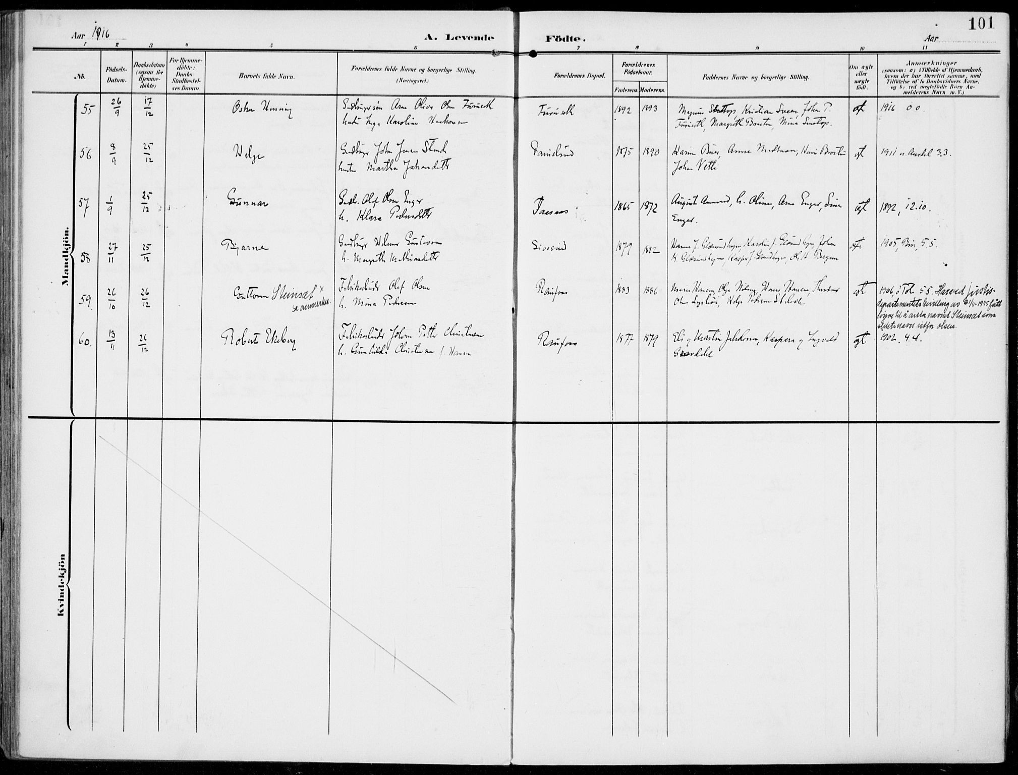 Vestre Toten prestekontor, SAH/PREST-108/H/Ha/Haa/L0014: Ministerialbok nr. 14, 1907-1920, s. 101