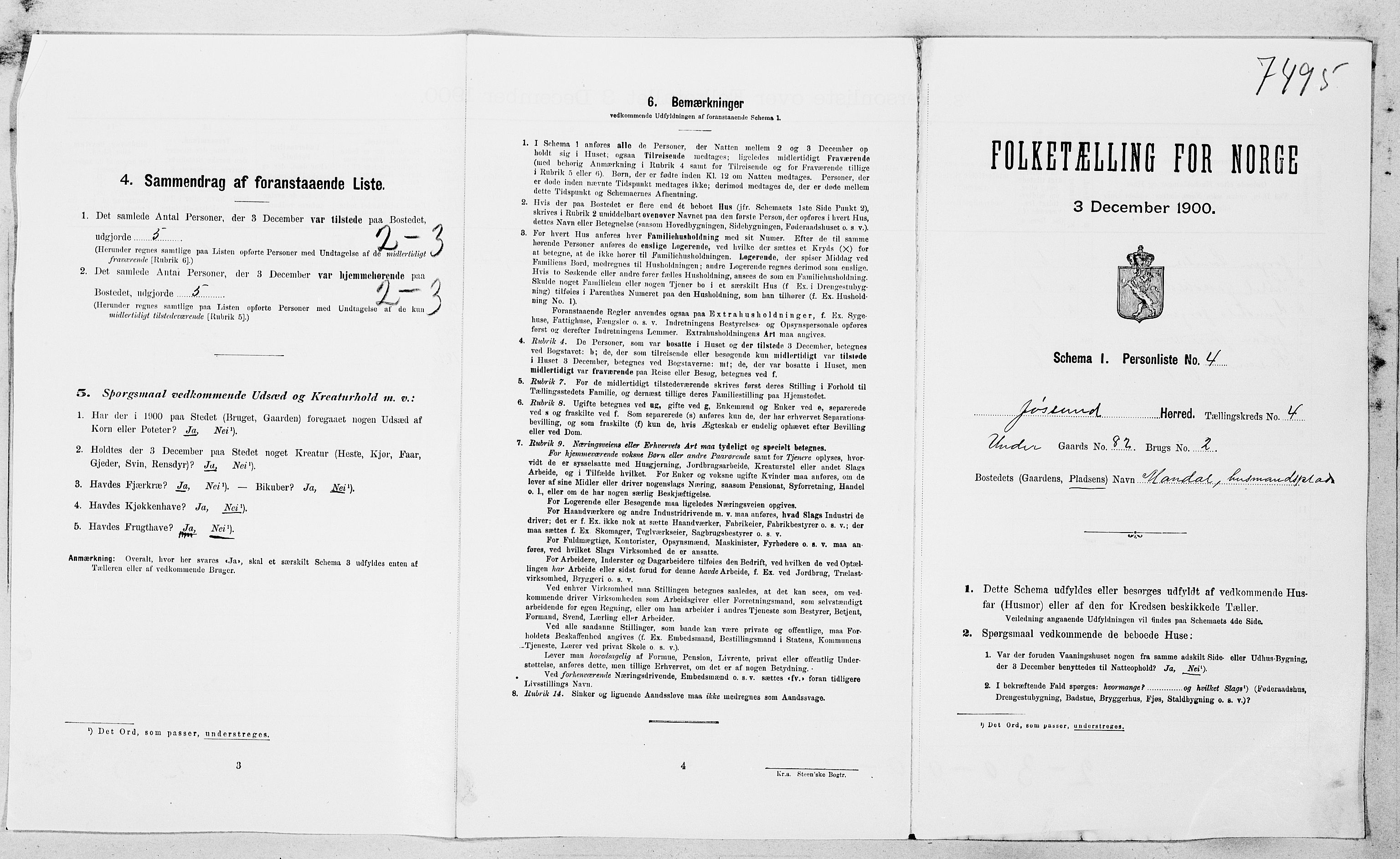 SAT, Folketelling 1900 for 1629 Jøssund herred, 1900, s. 433