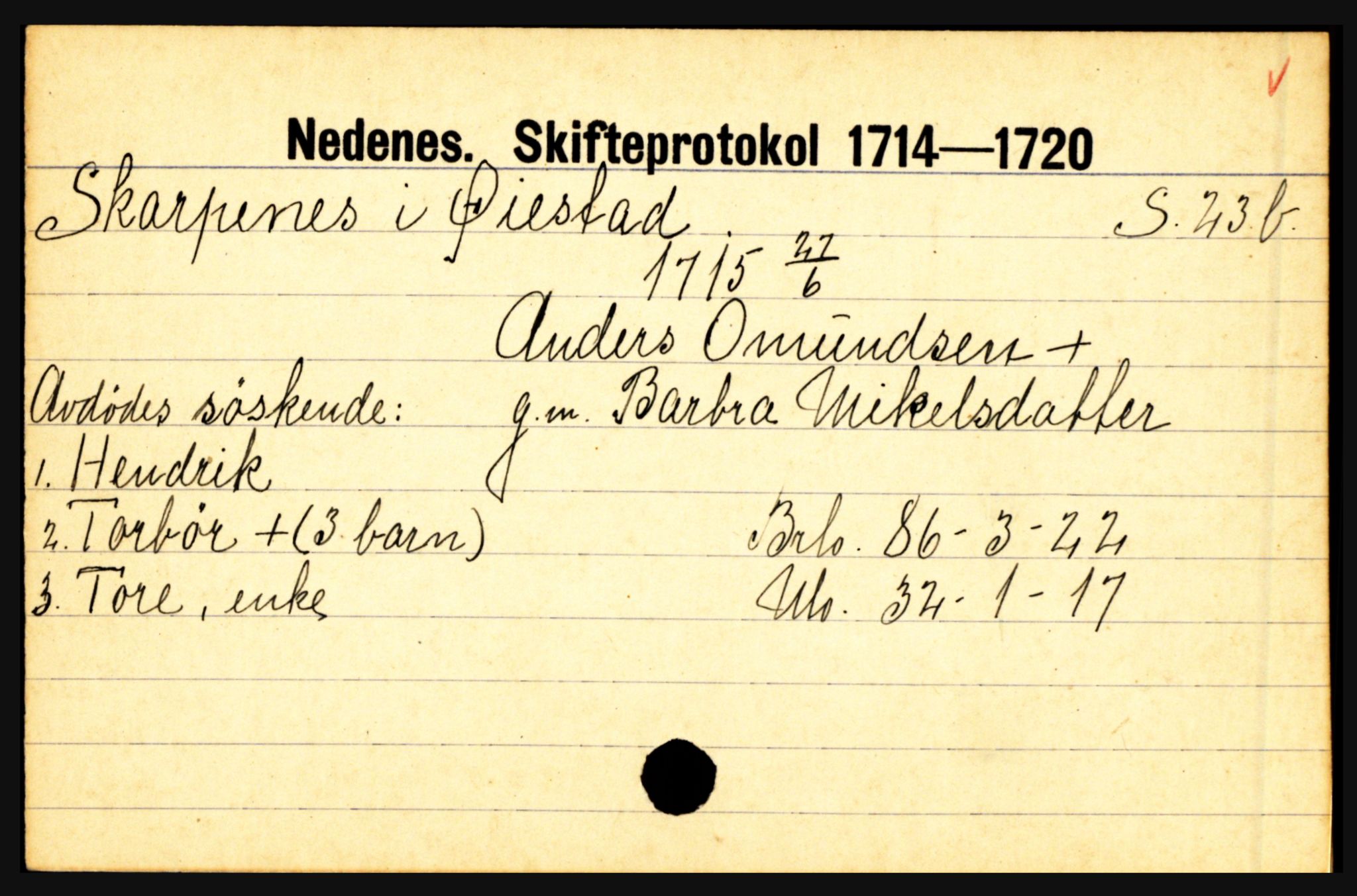 Nedenes sorenskriveri før 1824, AV/SAK-1221-0007/H, s. 26585