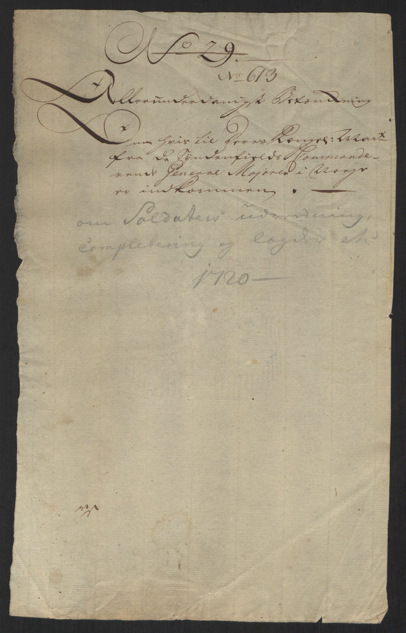 Kommanderende general (KG I) med Det norske krigsdirektorium, AV/RA-EA-5419/B/L0006: Kommanderende generals konsepter, 1720-1721, s. 40