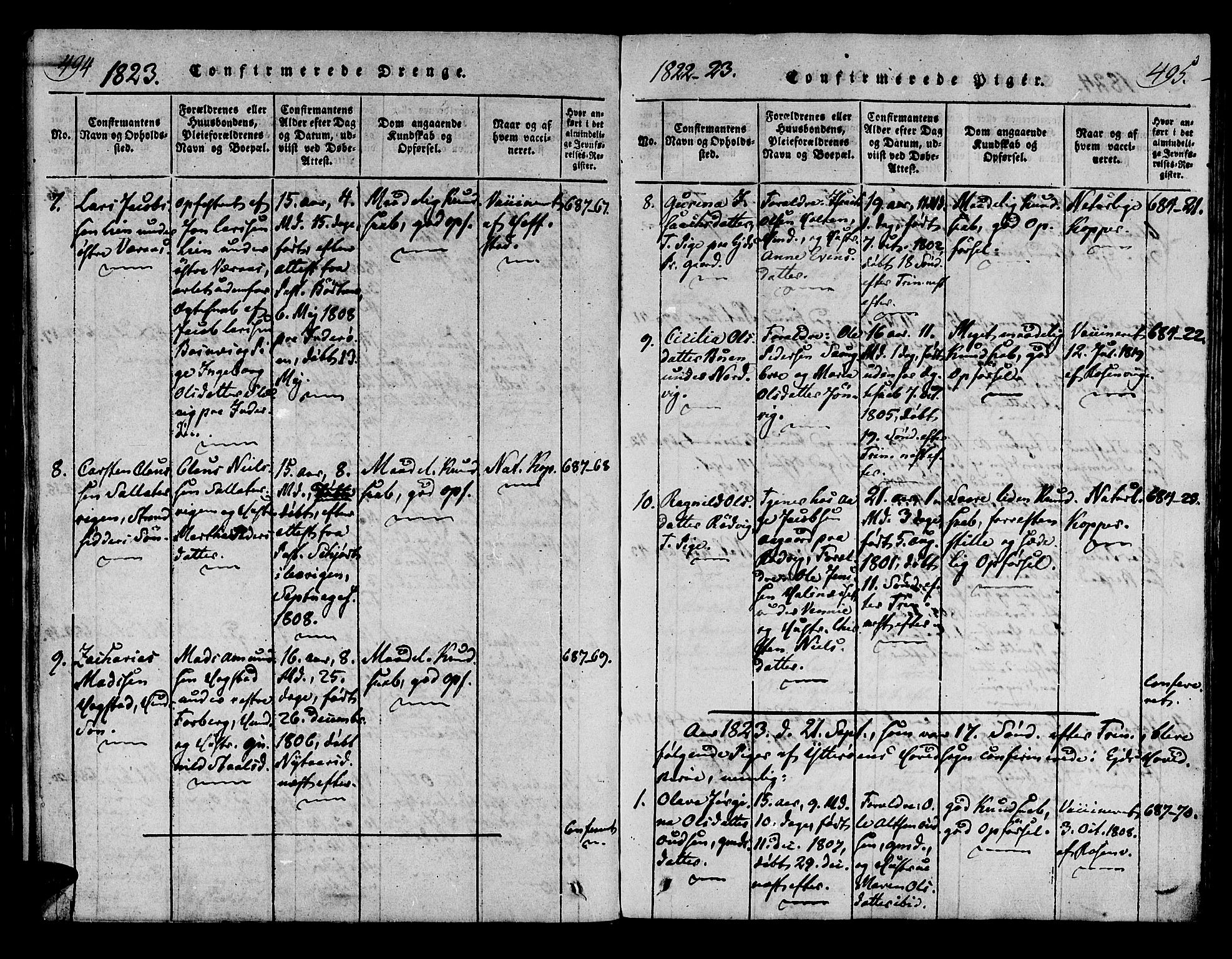 Ministerialprotokoller, klokkerbøker og fødselsregistre - Nord-Trøndelag, SAT/A-1458/722/L0217: Ministerialbok nr. 722A04, 1817-1842, s. 494-495