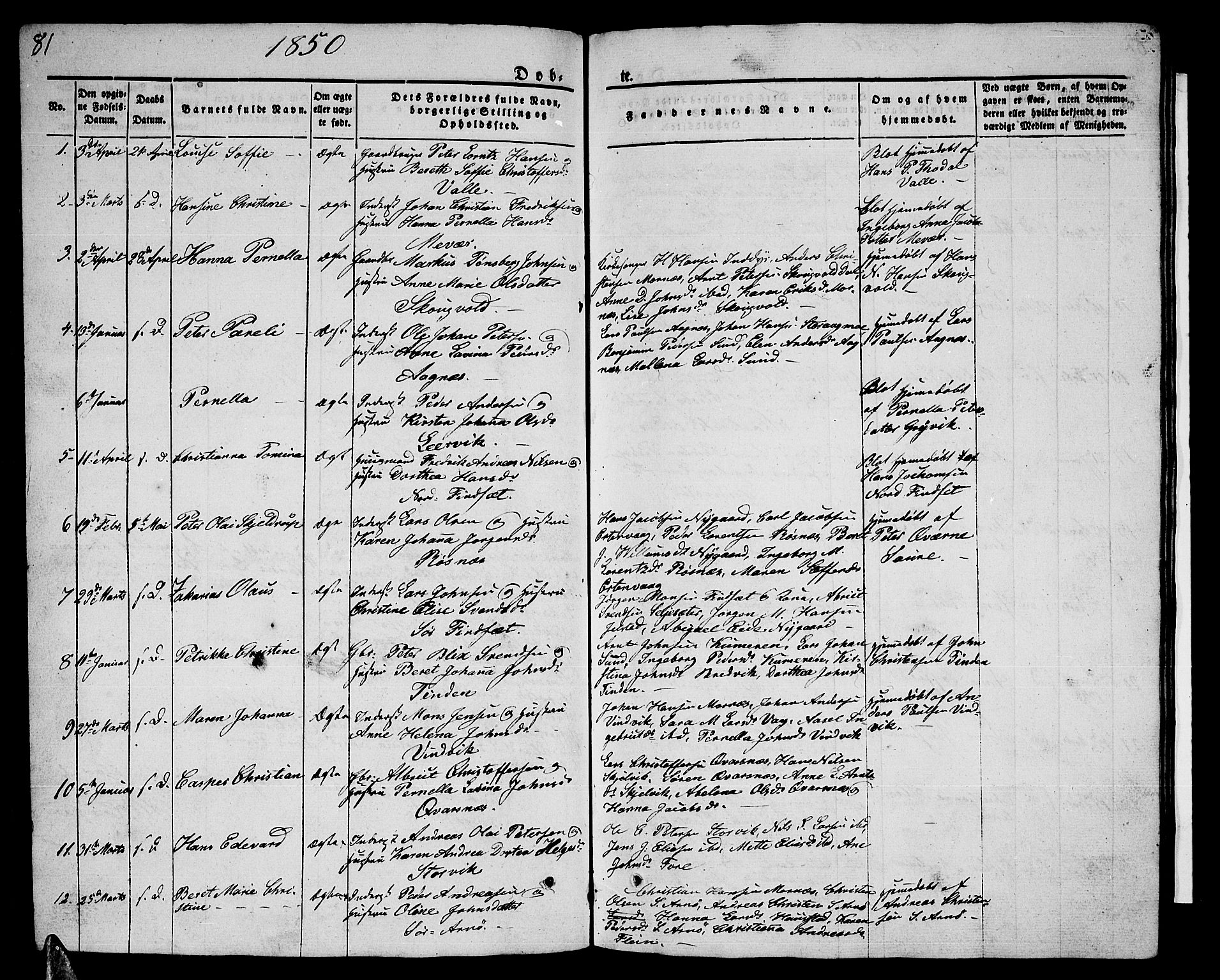 Ministerialprotokoller, klokkerbøker og fødselsregistre - Nordland, AV/SAT-A-1459/805/L0106: Klokkerbok nr. 805C02, 1841-1861, s. 81