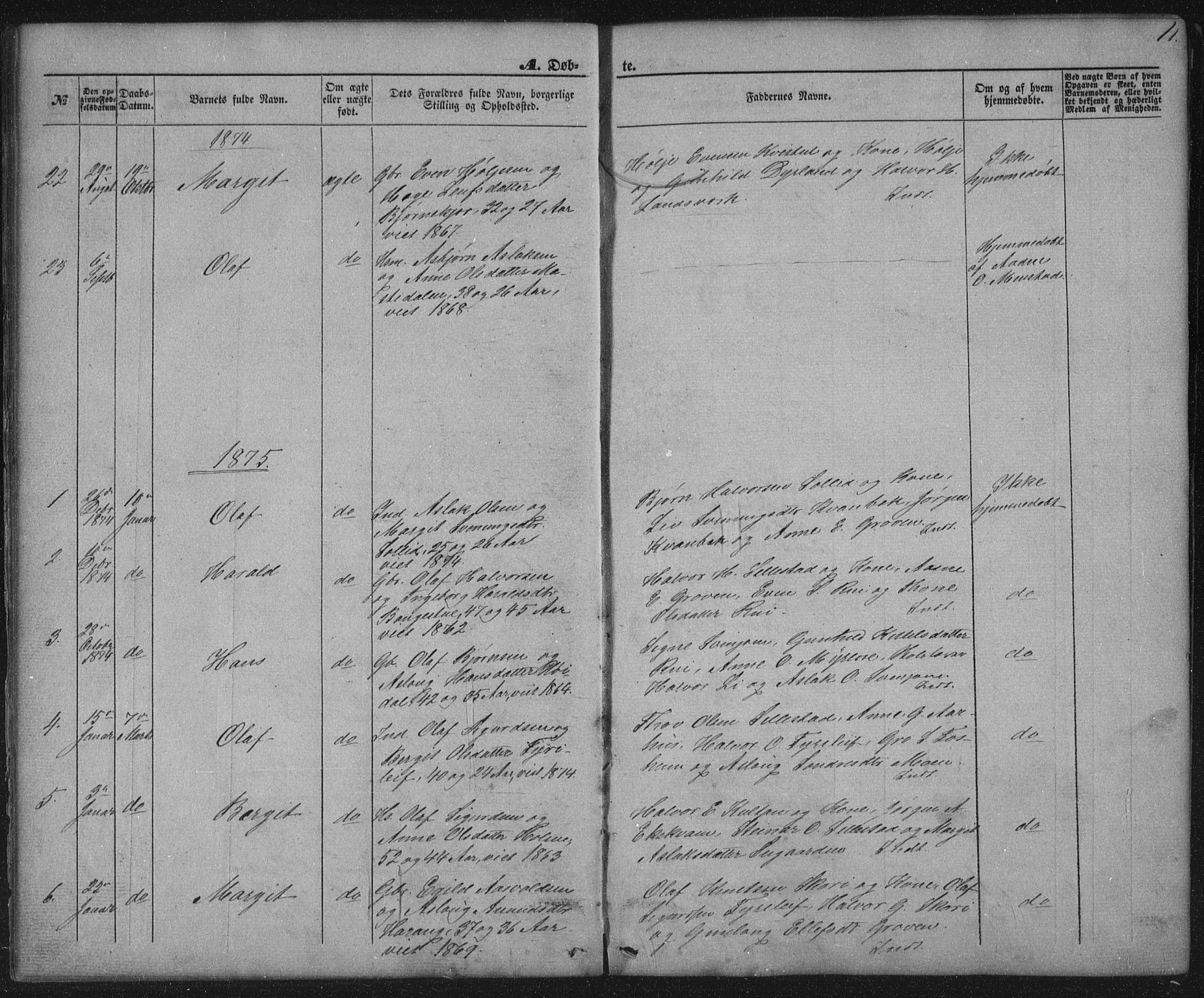 Seljord kirkebøker, AV/SAKO-A-20/G/Gc/L0002: Klokkerbok nr. III 2, 1872-1886, s. 11