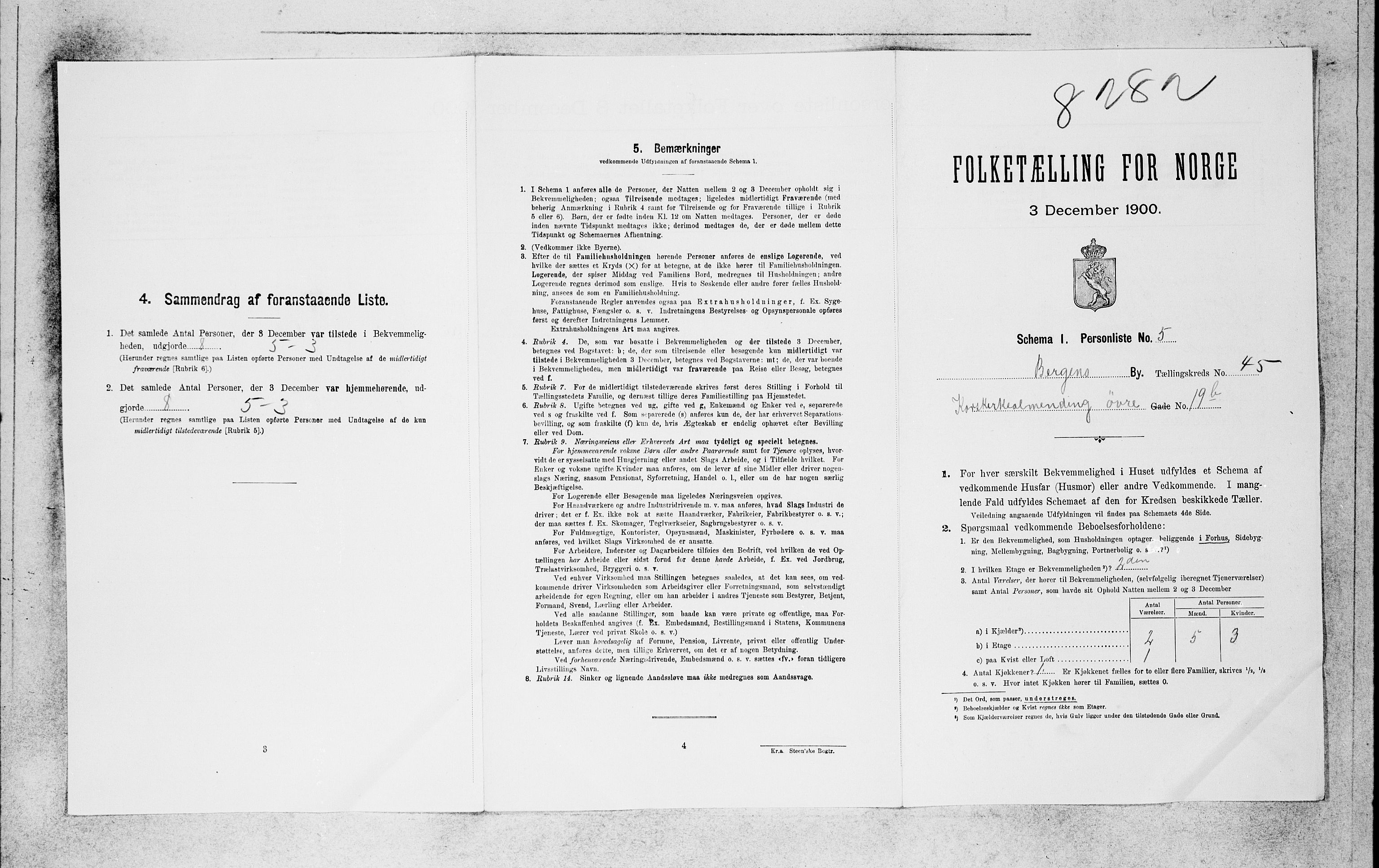 SAB, Folketelling 1900 for 1301 Bergen kjøpstad, 1900, s. 8425