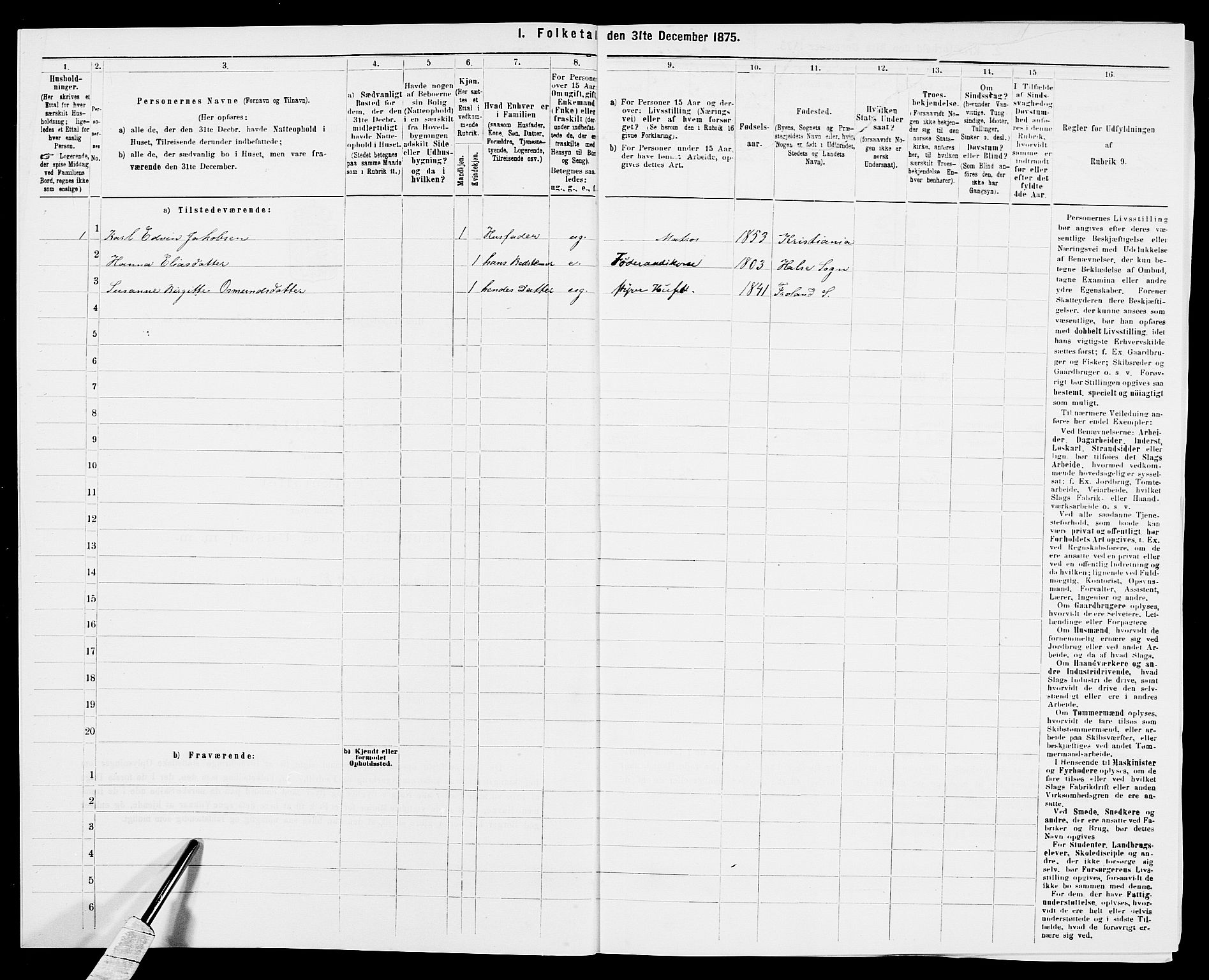 SAK, Folketelling 1875 for 0922P Hisøy prestegjeld, 1875, s. 491