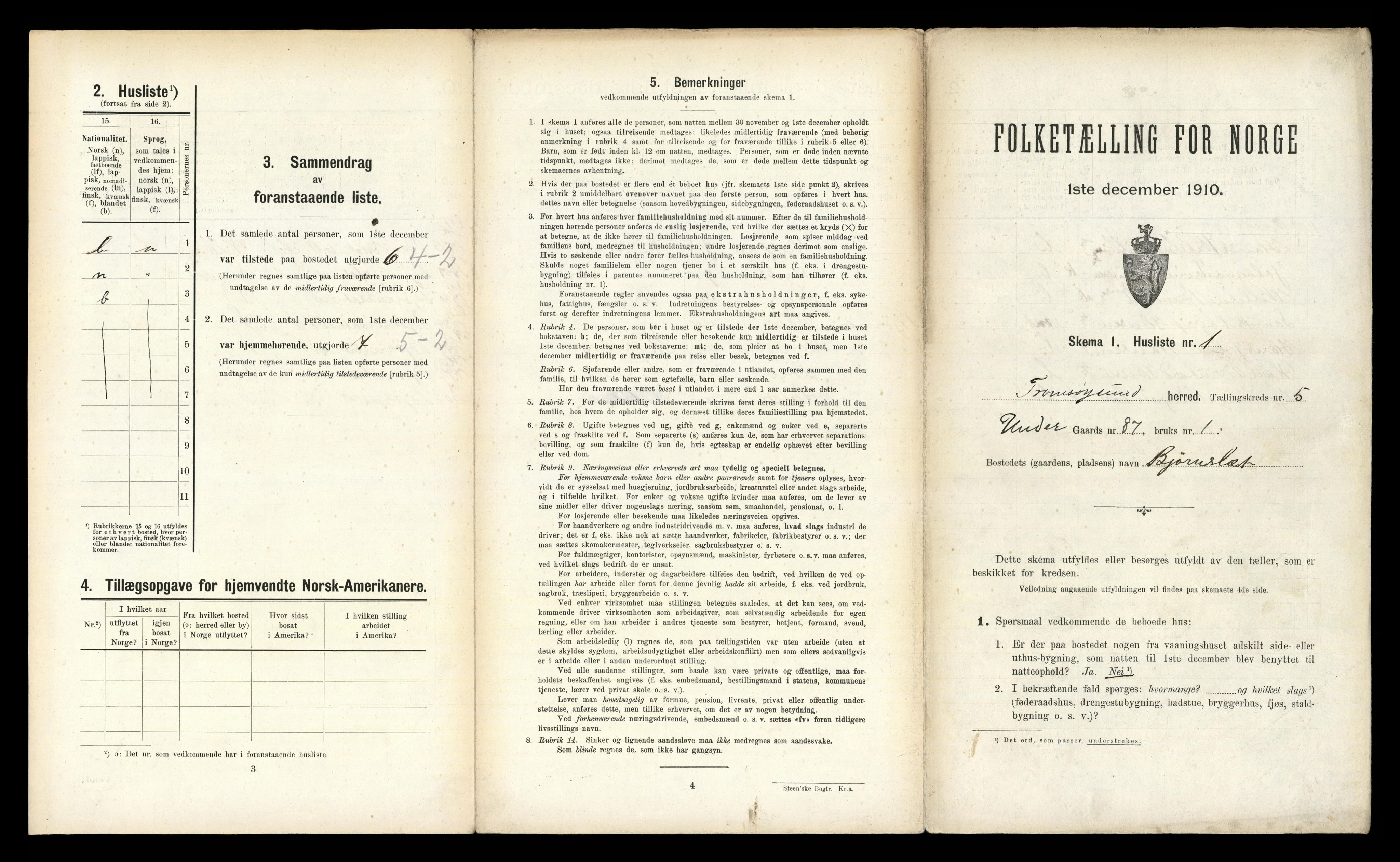 RA, Folketelling 1910 for 1934 Tromsøysund herred, 1910, s. 1023