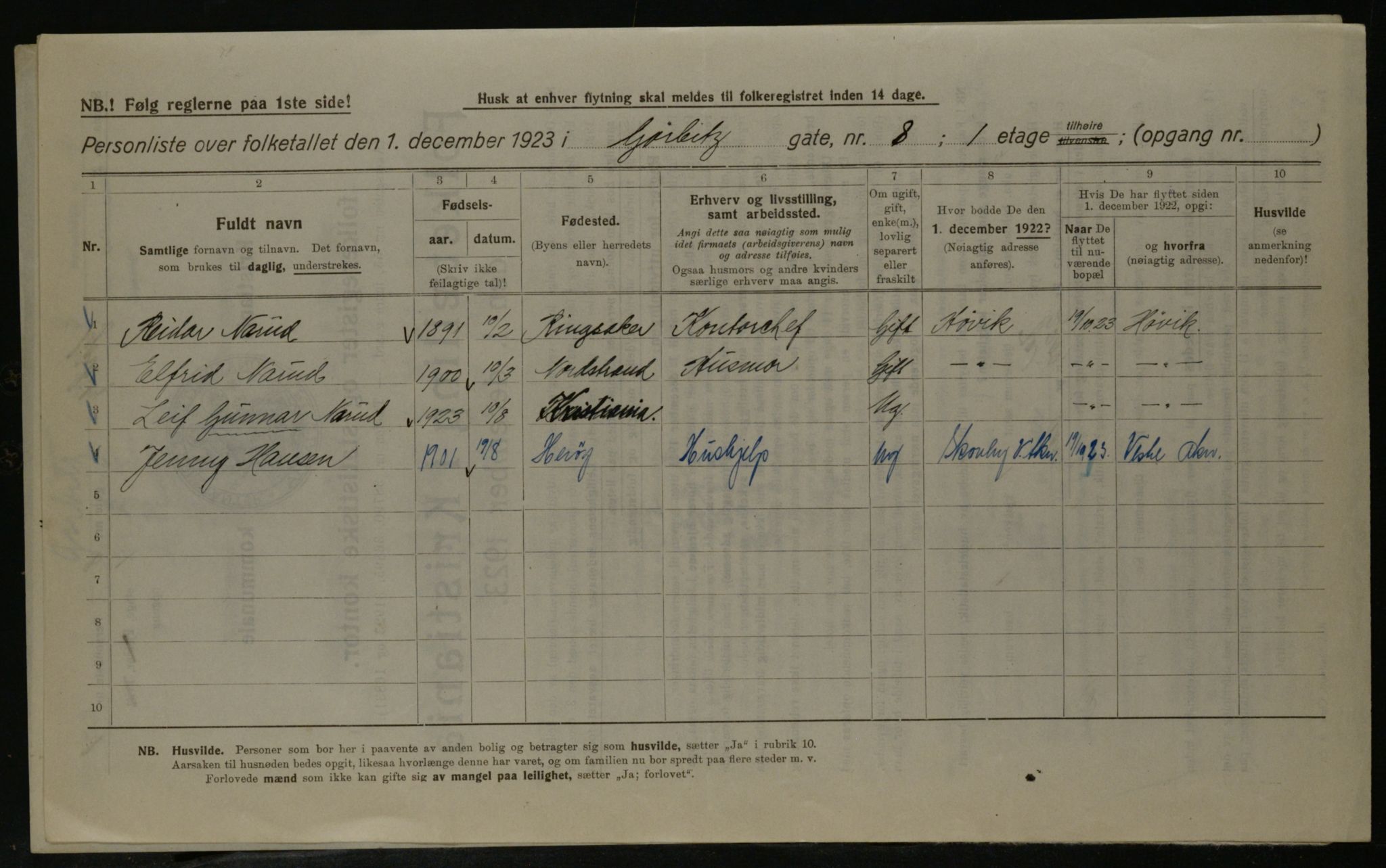 OBA, Kommunal folketelling 1.12.1923 for Kristiania, 1923, s. 36670