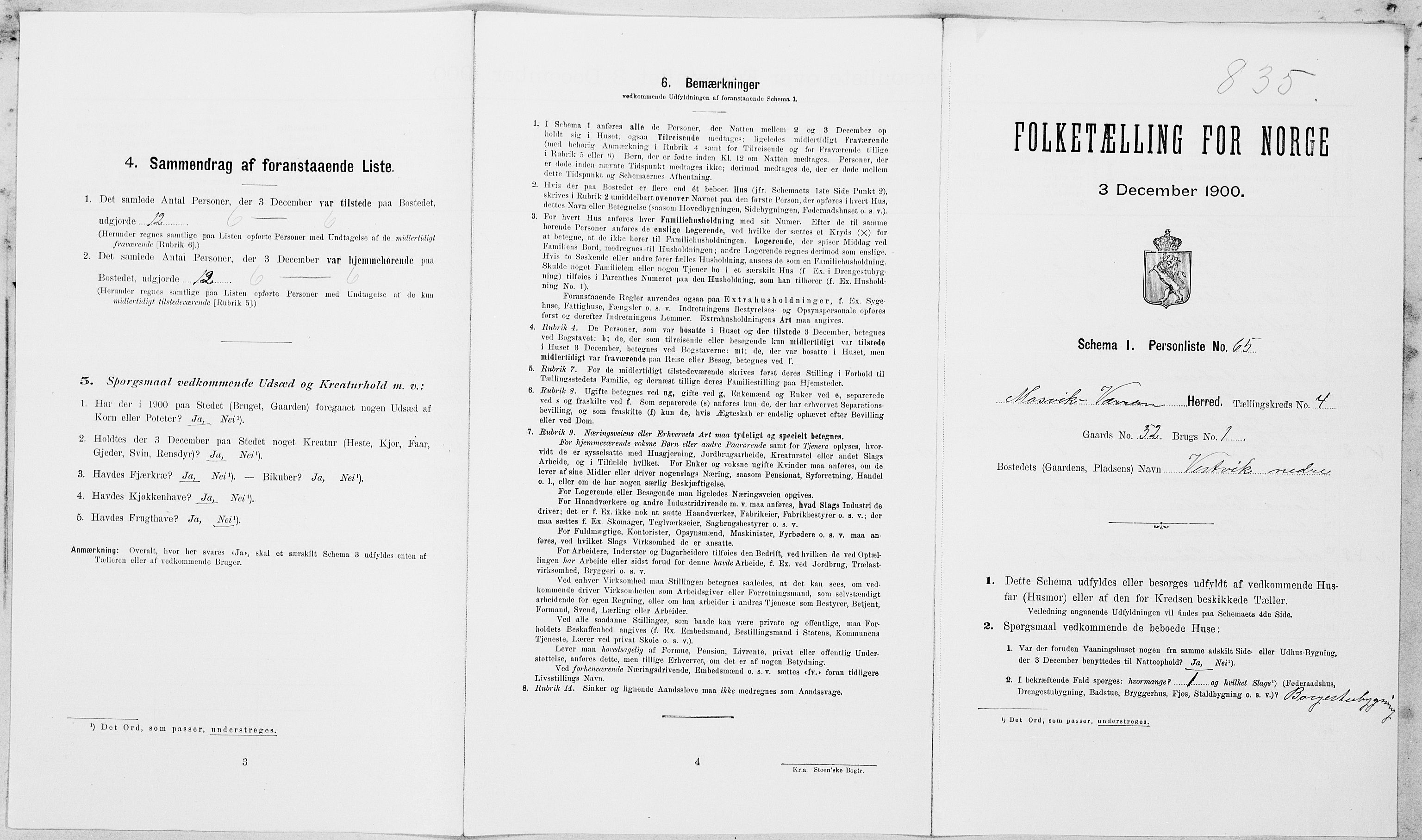 SAT, Folketelling 1900 for 1723 Mosvik og Verran herred, 1900, s. 499