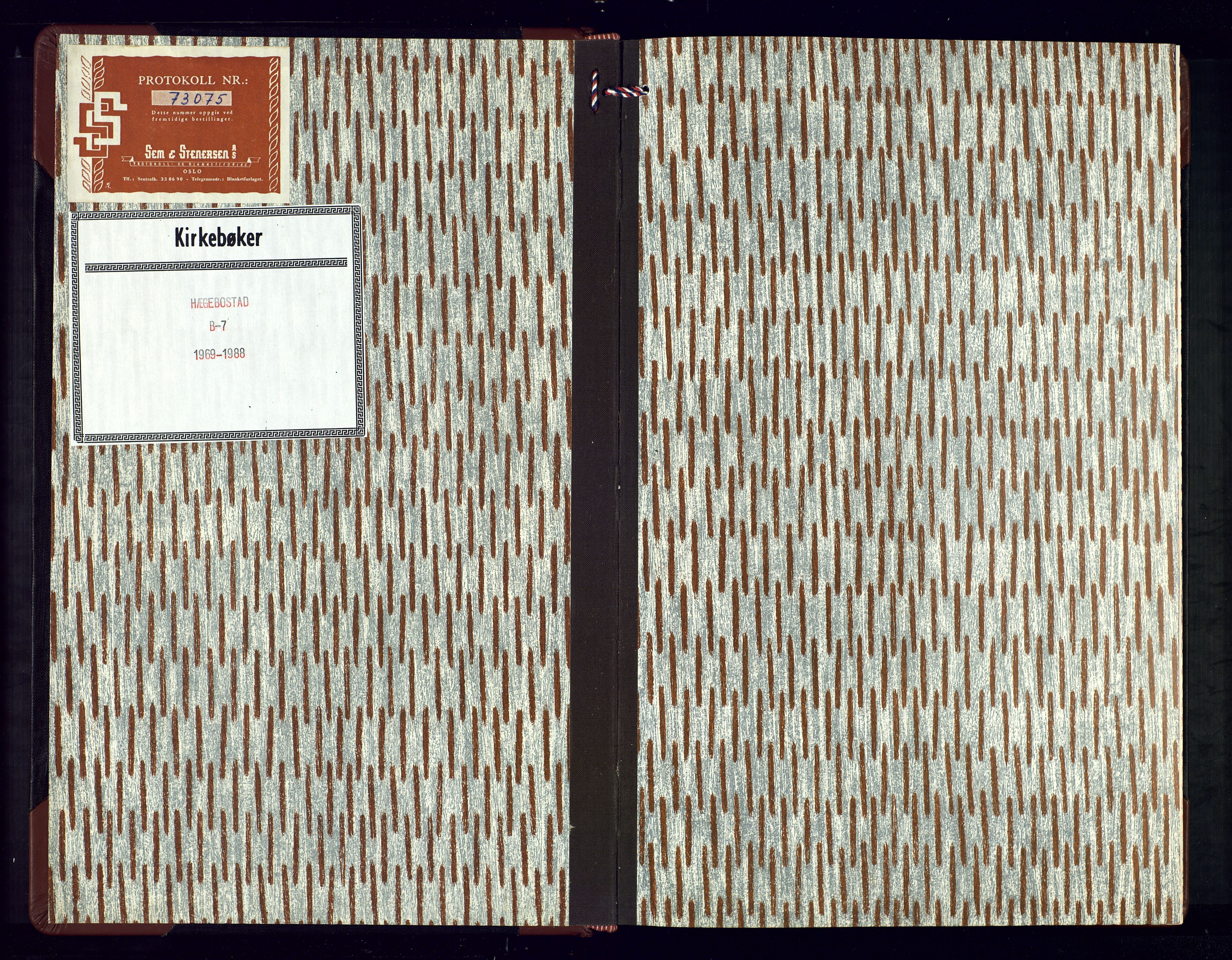 Hægebostad sokneprestkontor, SAK/1111-0024/F/Fb/Fba/L0007: Klokkerbok nr. B-7, 1969-1988