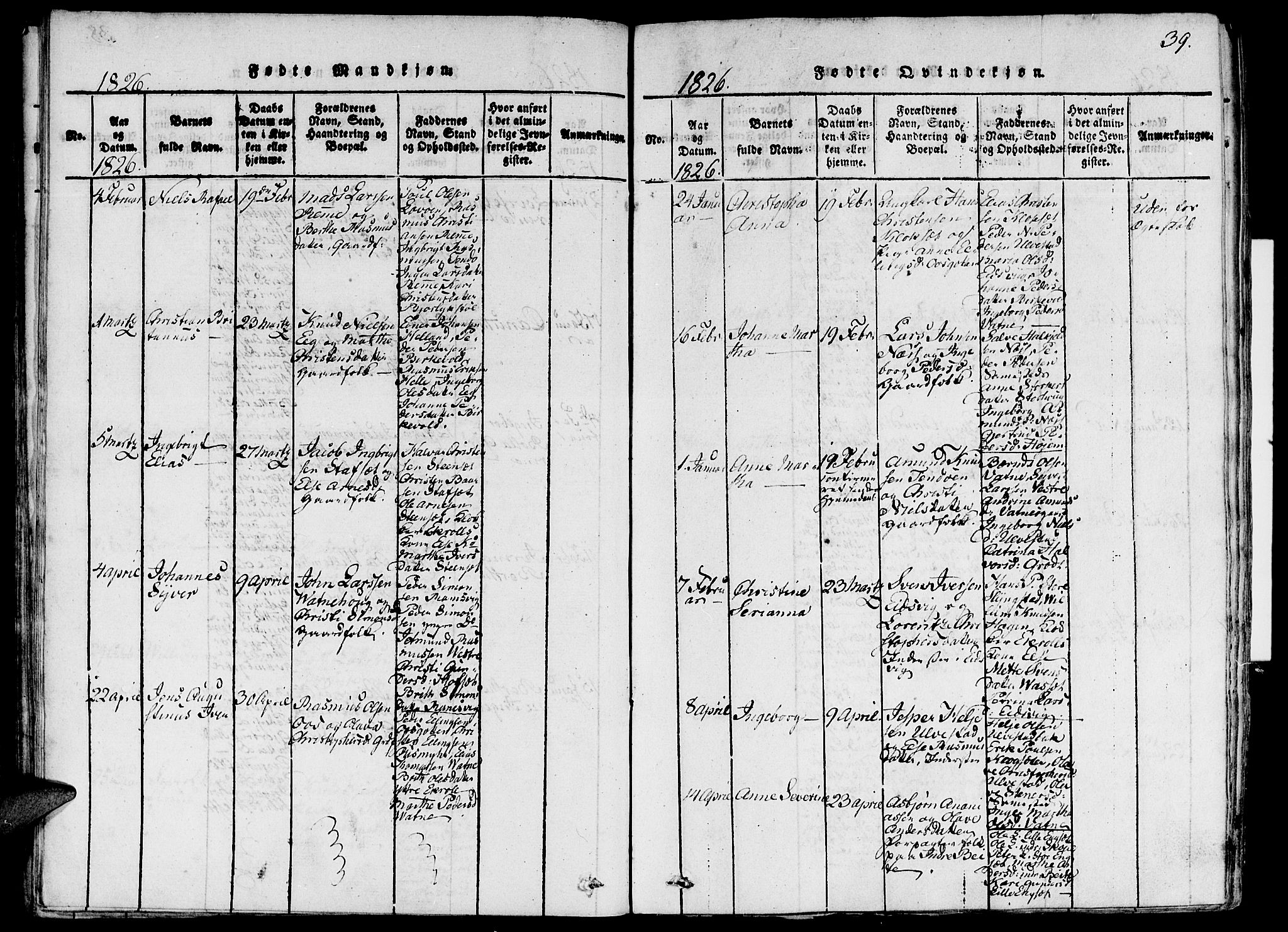 Ministerialprotokoller, klokkerbøker og fødselsregistre - Møre og Romsdal, AV/SAT-A-1454/524/L0351: Ministerialbok nr. 524A03, 1816-1838, s. 39