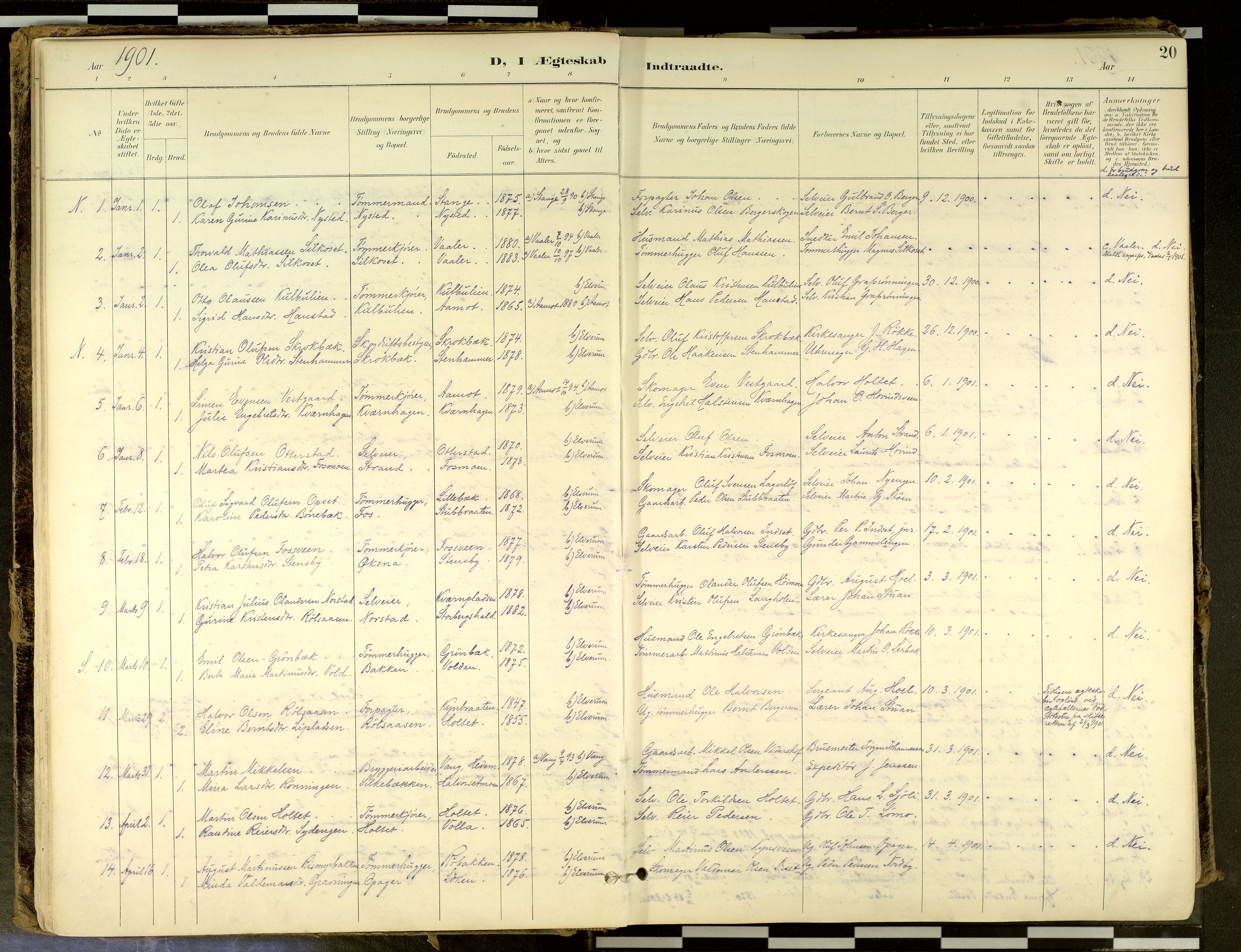Elverum prestekontor, SAH/PREST-044/H/Ha/Haa/L0018: Ministerialbok nr. 18, 1894-1914, s. 20
