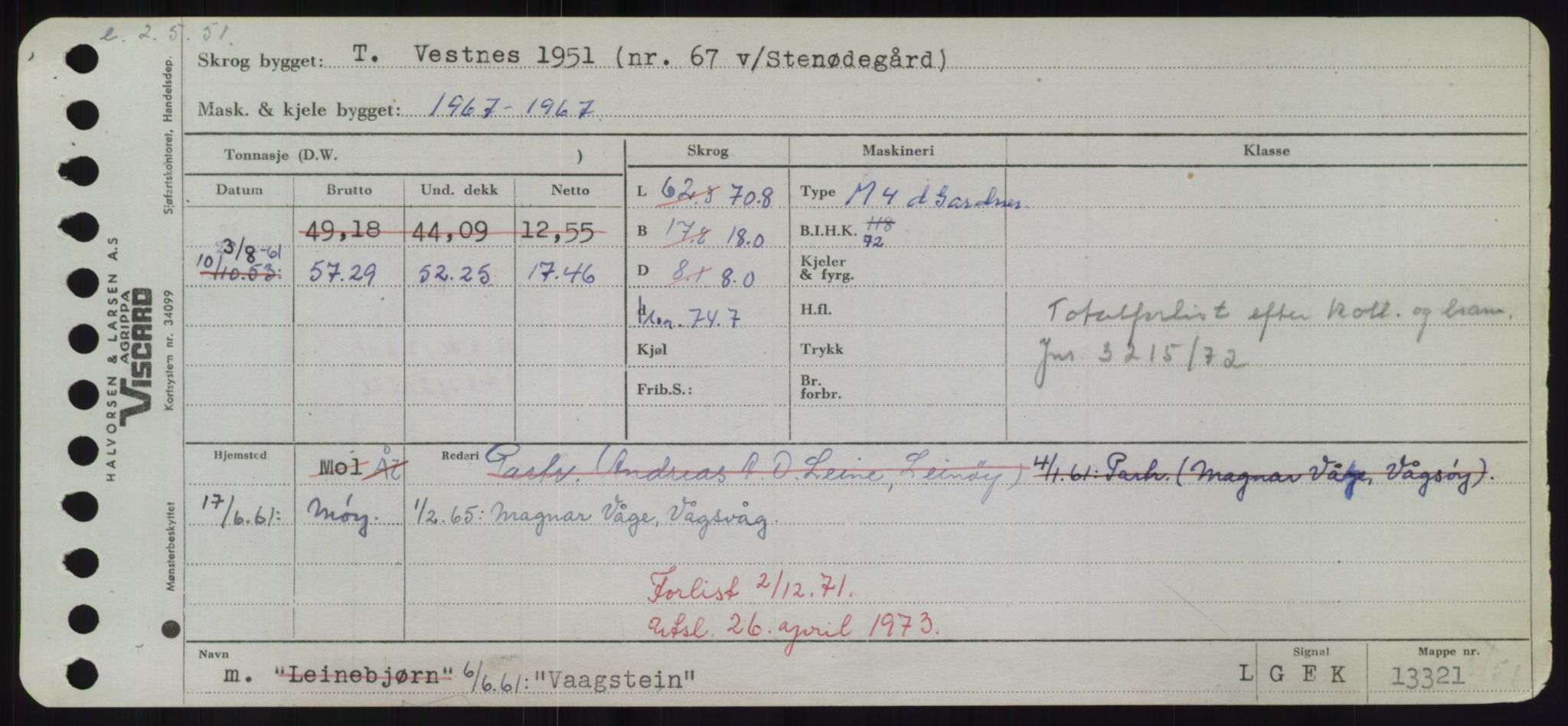 Sjøfartsdirektoratet med forløpere, Skipsmålingen, AV/RA-S-1627/H/Hd/L0042: Fartøy, Vi-We, s. 191