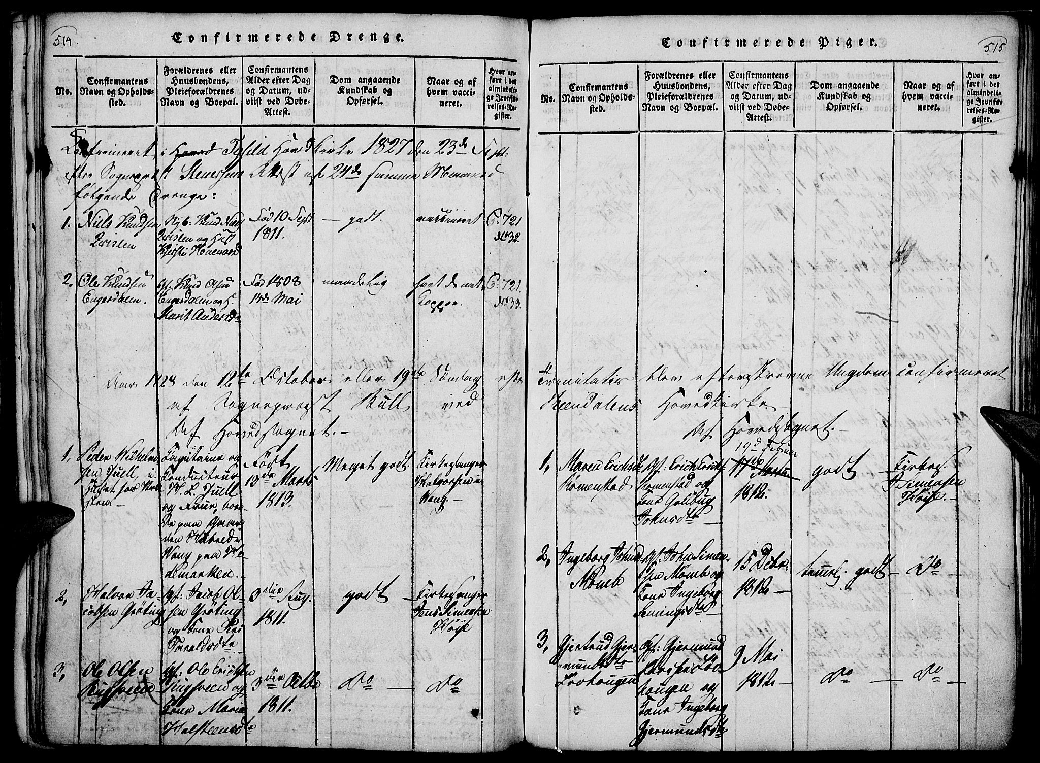 Rendalen prestekontor, AV/SAH-PREST-054/H/Ha/Haa/L0003: Ministerialbok nr. 3, 1815-1829, s. 514-515