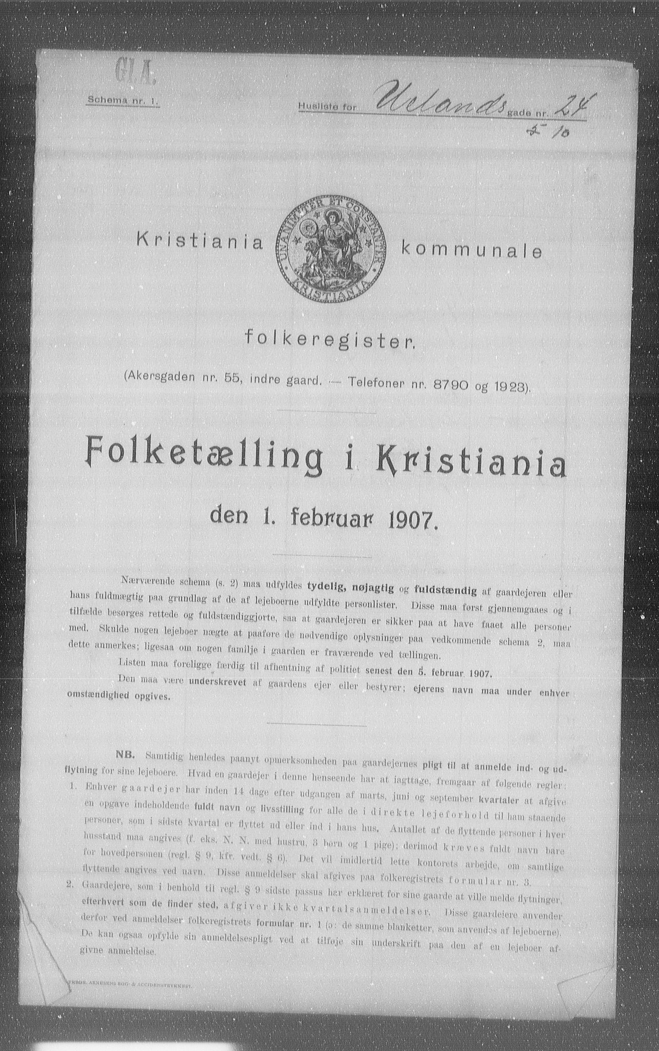 OBA, Kommunal folketelling 1.2.1907 for Kristiania kjøpstad, 1907, s. 60328