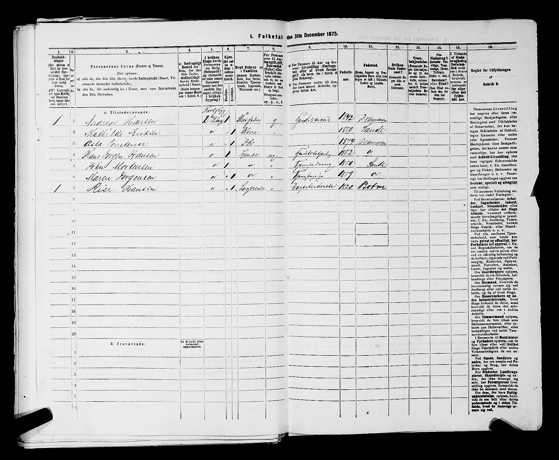 SAKO, Folketelling 1875 for 0602 Drammen kjøpstad, 1875, s. 2932