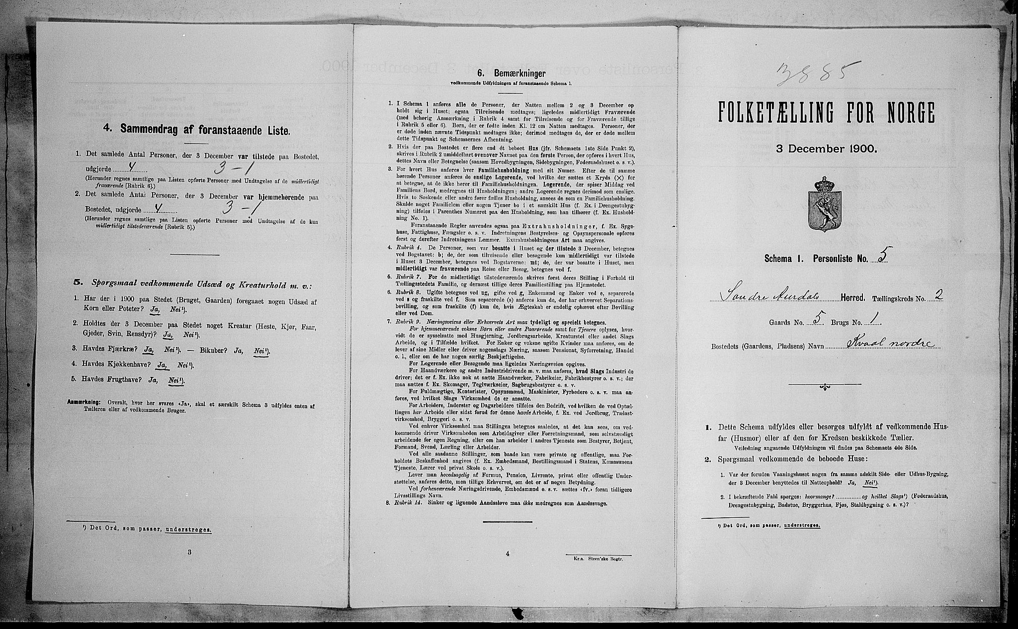 SAH, Folketelling 1900 for 0540 Sør-Aurdal herred, 1900, s. 166