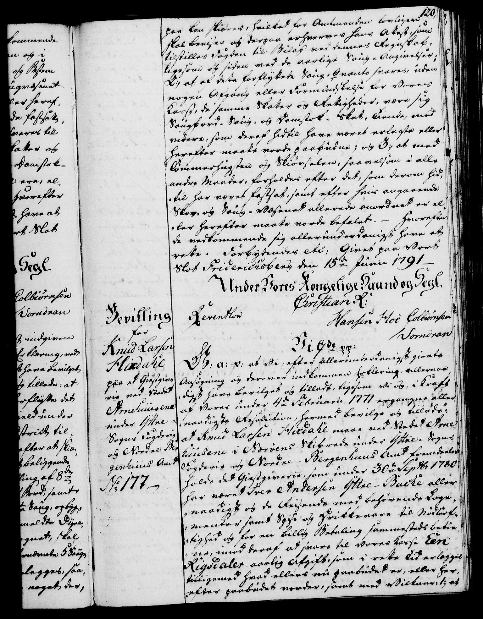 Rentekammeret, Kammerkanselliet, RA/EA-3111/G/Gg/Gga/L0015: Norsk ekspedisjonsprotokoll med register (merket RK 53.15), 1790-1791, s. 120