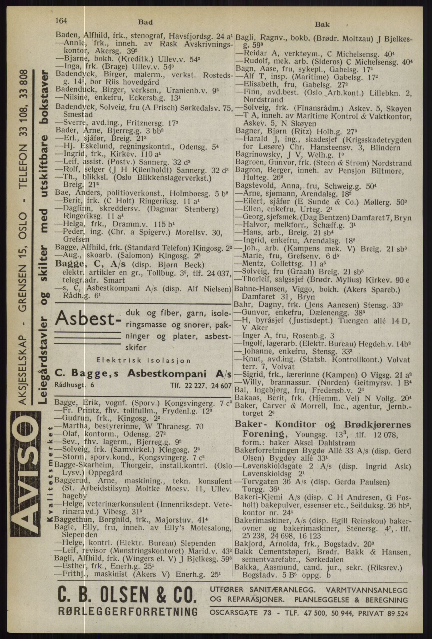 Kristiania/Oslo adressebok, PUBL/-, 1944, s. 164