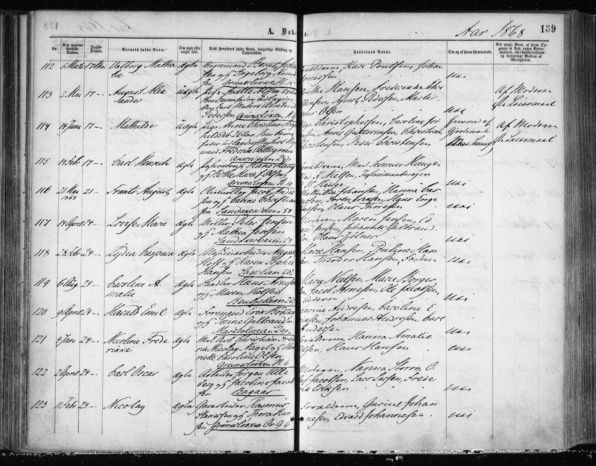 Gamle Aker prestekontor Kirkebøker, AV/SAO-A-10617a/F/L0002: Ministerialbok nr. 2, 1864-1872, s. 139