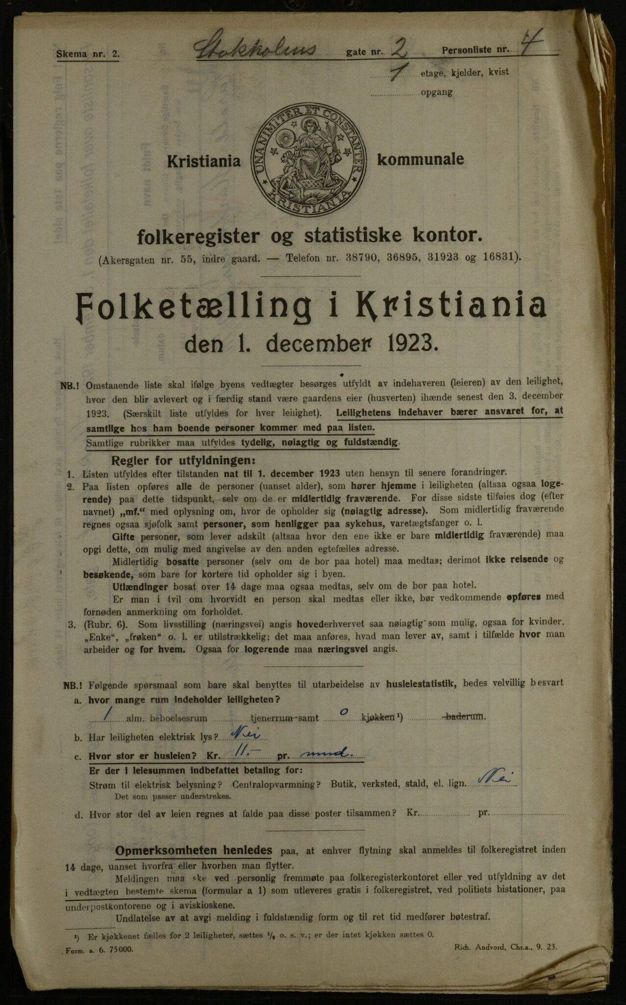 OBA, Kommunal folketelling 1.12.1923 for Kristiania, 1923, s. 113617