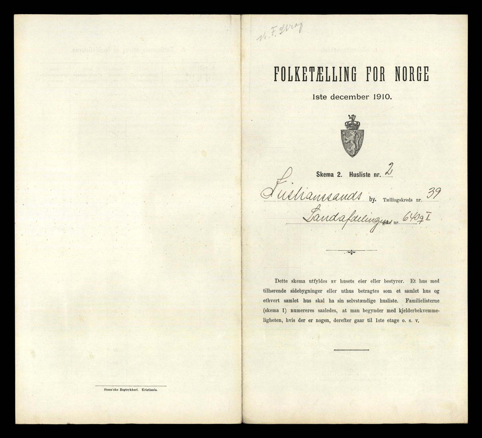 RA, Folketelling 1910 for 1001 Kristiansand kjøpstad, 1910, s. 9656