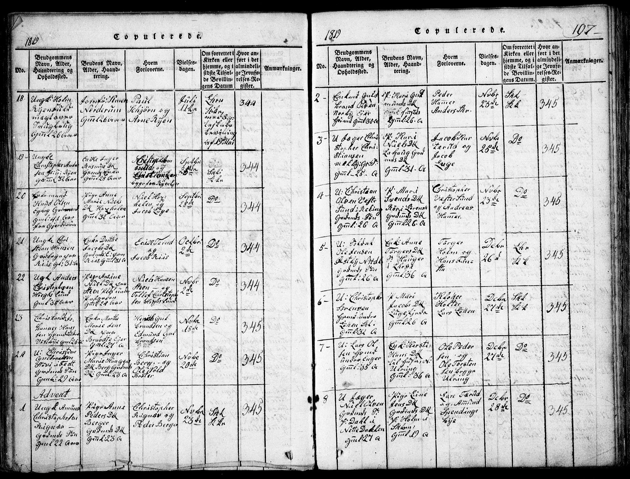 Skedsmo prestekontor Kirkebøker, SAO/A-10033a/F/Fa/L0008: Ministerialbok nr. I 8, 1815-1829, s. 197