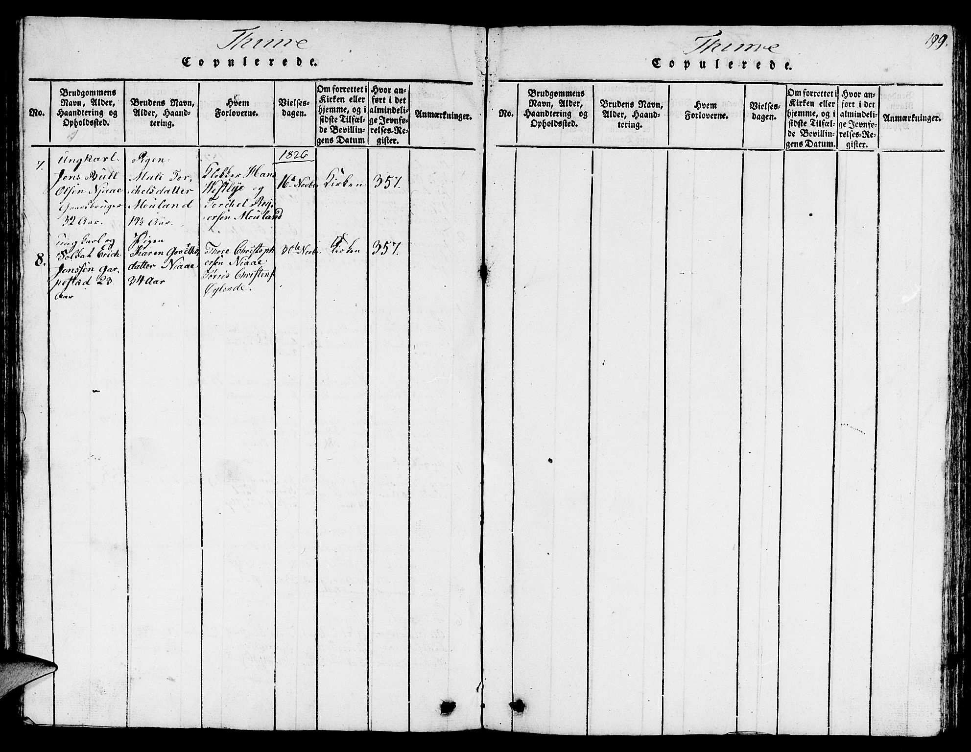 Lye sokneprestkontor, SAST/A-101794/001/30BB/L0001: Klokkerbok nr. B 1 /1, 1816-1826, s. 199