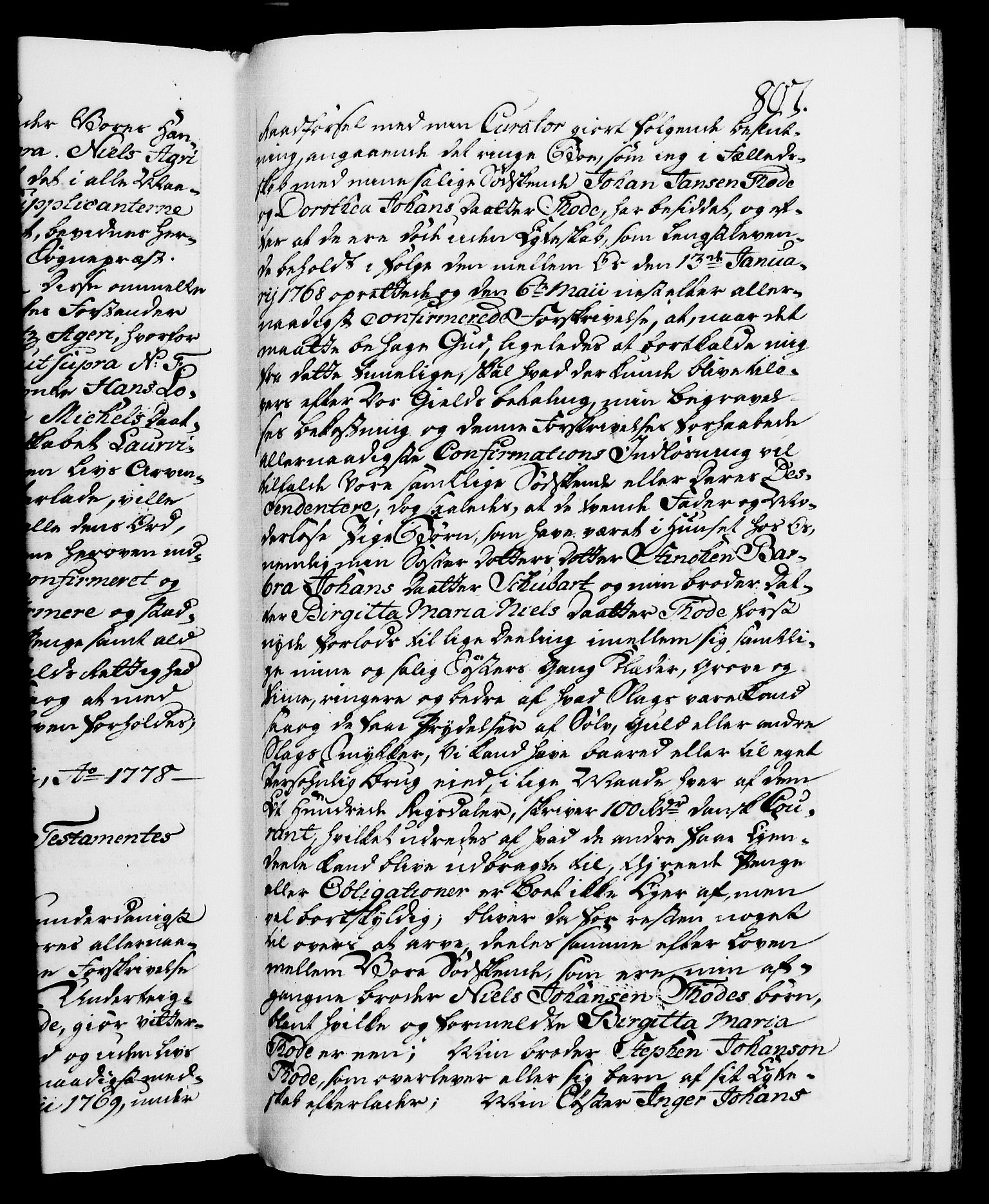 Danske Kanselli 1572-1799, RA/EA-3023/F/Fc/Fca/Fcaa/L0047: Norske registre, 1776-1778, s. 807a