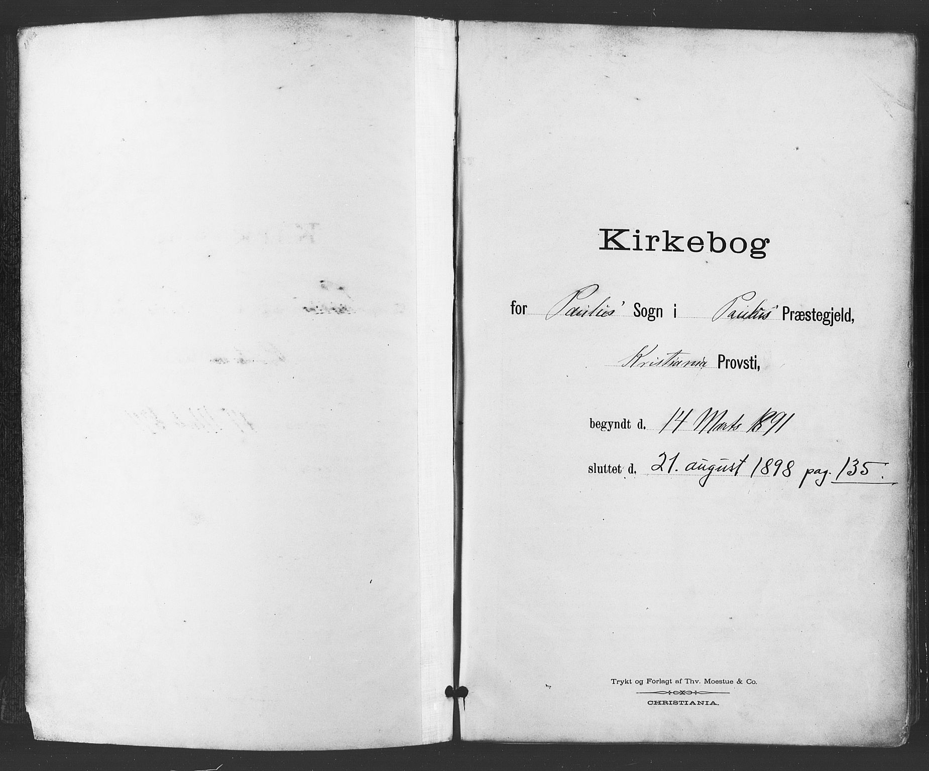 Paulus prestekontor Kirkebøker, SAO/A-10871/F/Fa/L0009: Ministerialbok nr. 9, 1891-1901