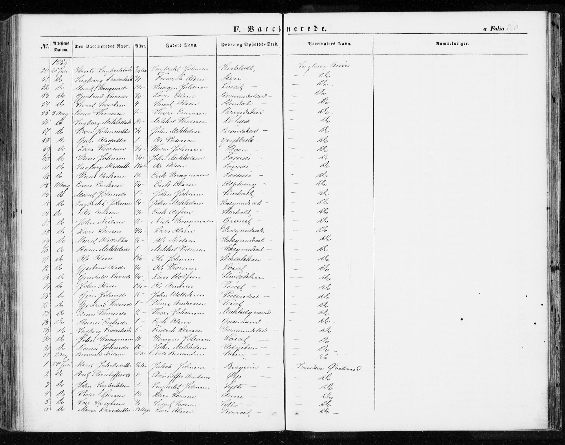 Ministerialprotokoller, klokkerbøker og fødselsregistre - Møre og Romsdal, AV/SAT-A-1454/595/L1044: Ministerialbok nr. 595A06, 1852-1863, s. 260