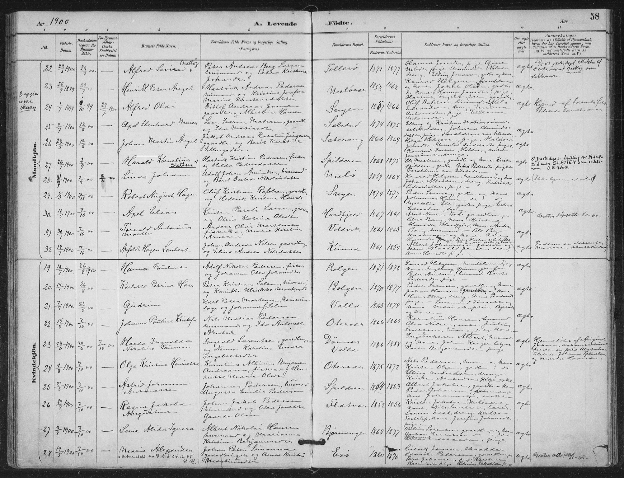 Ministerialprotokoller, klokkerbøker og fødselsregistre - Nordland, AV/SAT-A-1459/843/L0628: Ministerialbok nr. 843A03, 1889-1907, s. 58